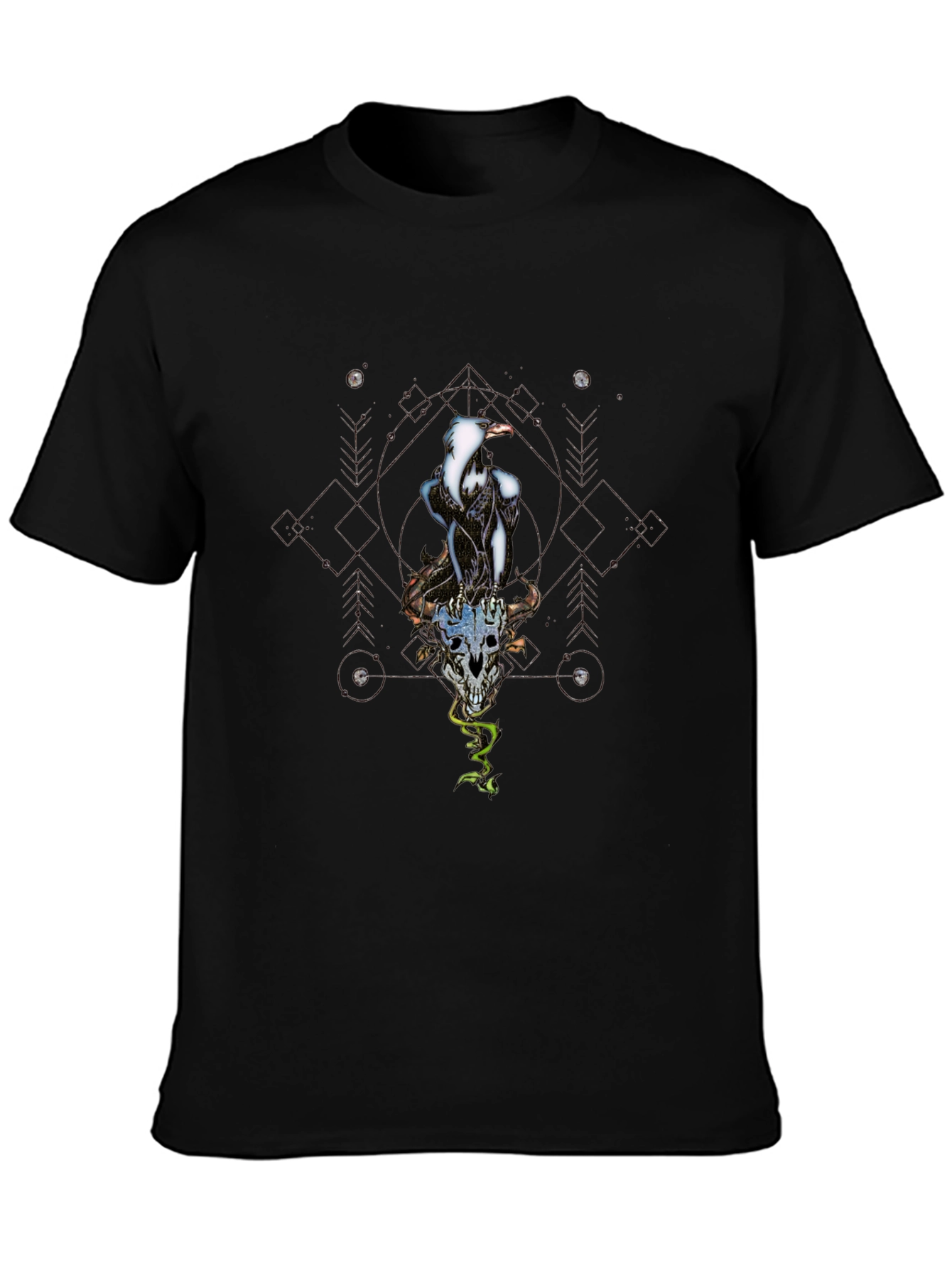 Raven Skull T-Shirt - Gothic Style
