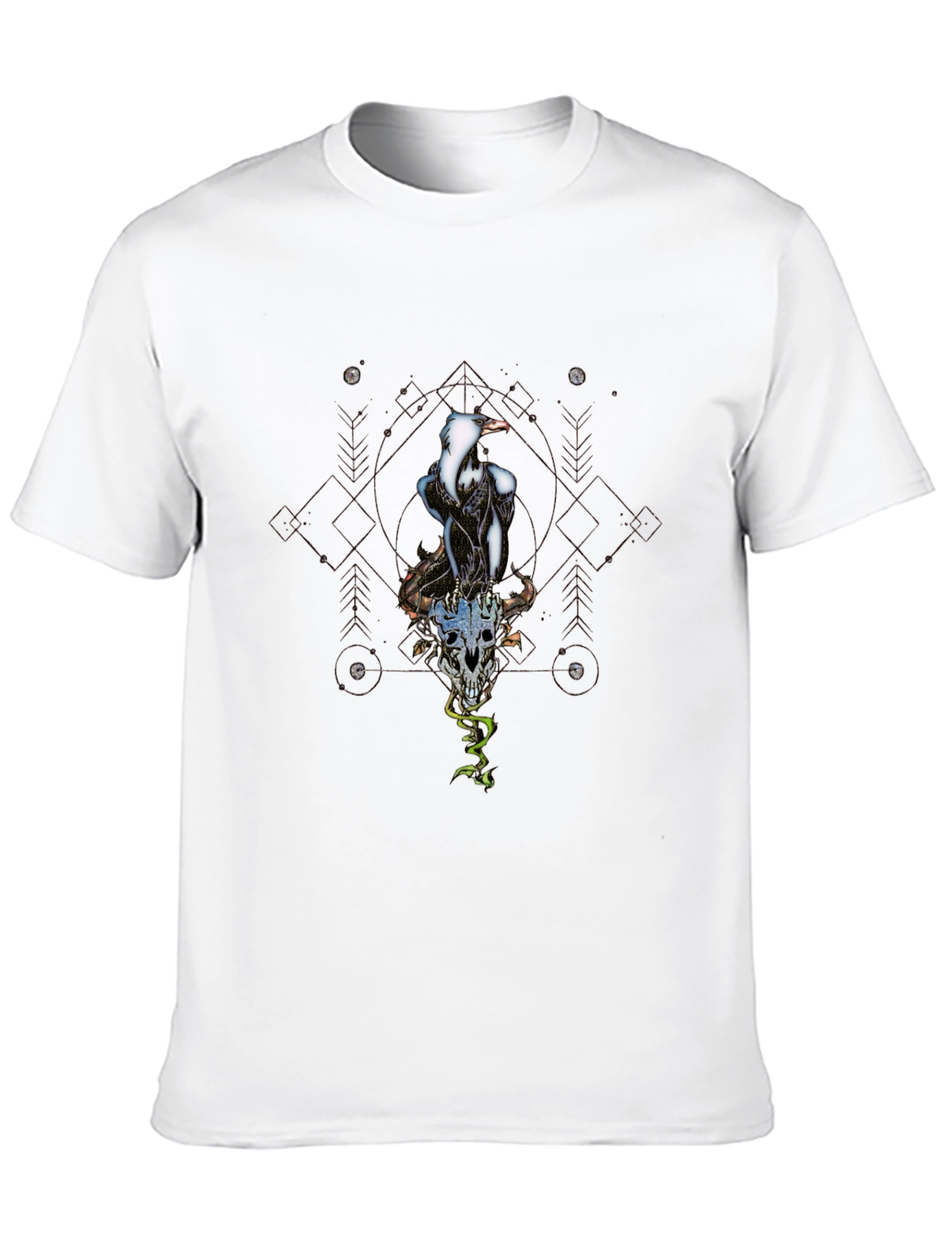 Raven Skull T-Shirt - Gothic Style