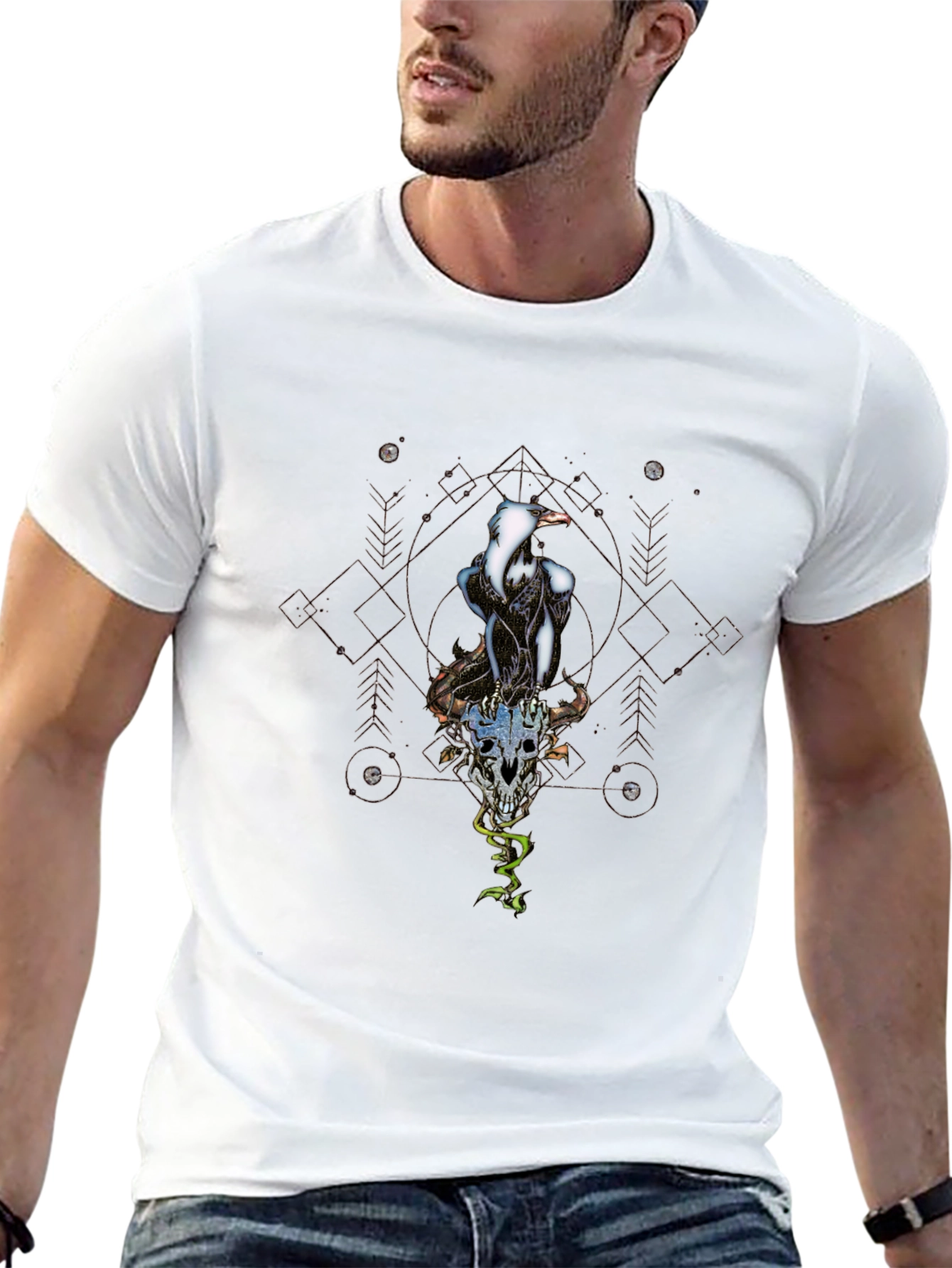 Raven Skull T-Shirt - Gothic Style