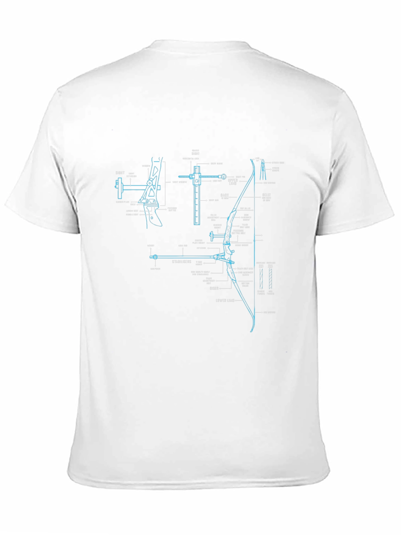 Archery Bow Blueprint Graphic T-Shirt
