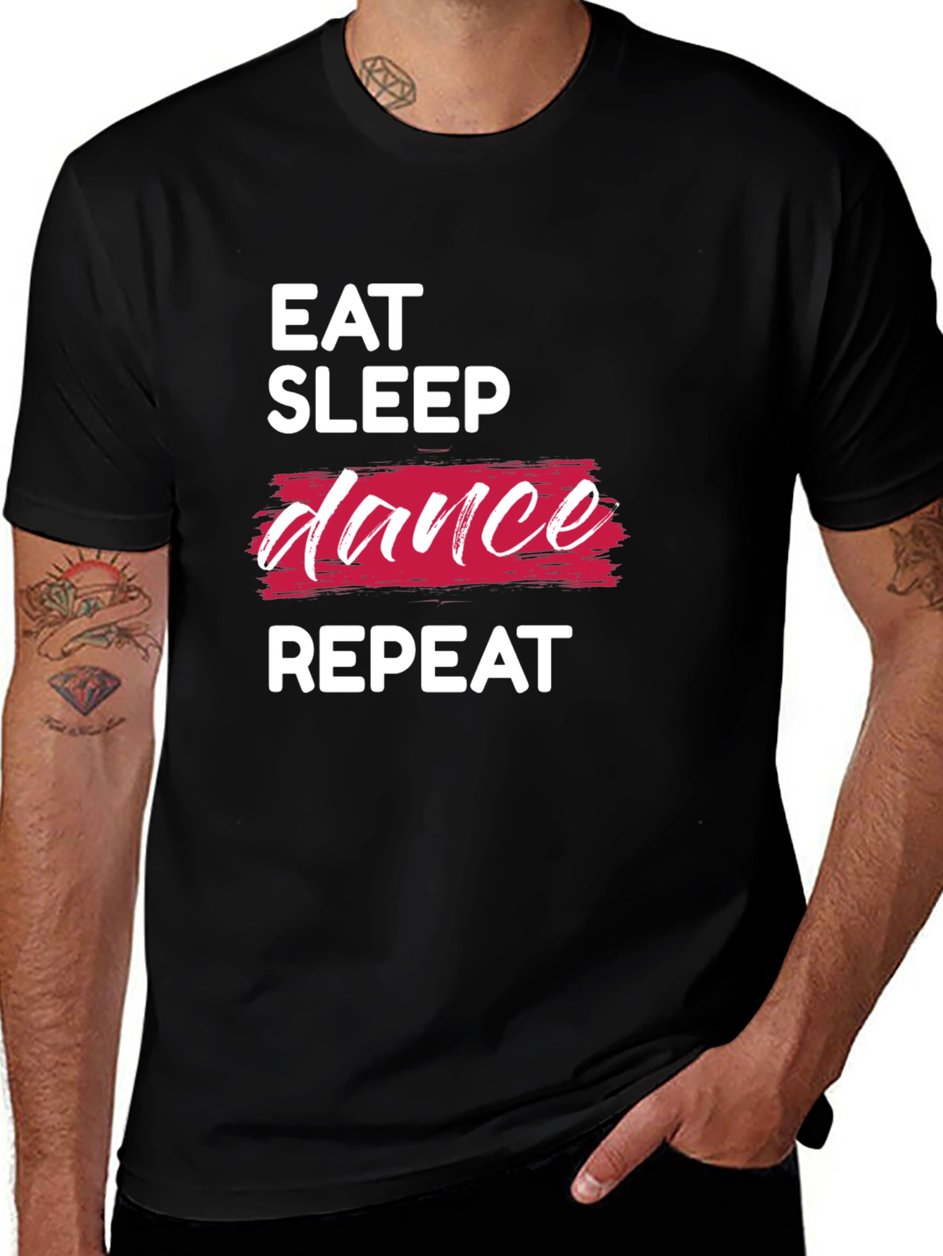 Eat Sleep Dance Repeat T-Shirt - Black Graphic Tee