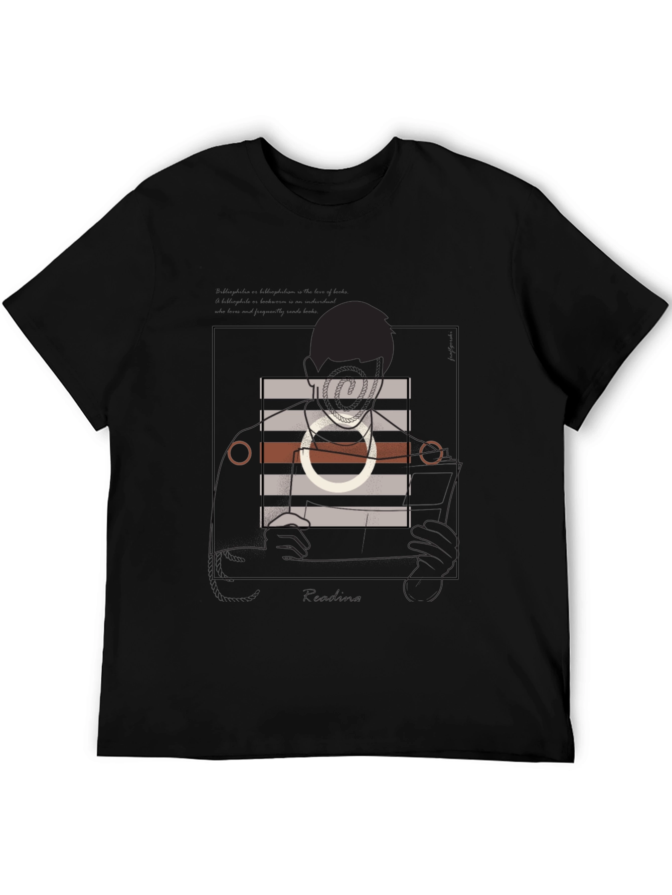 Modern Graphic Tee - Abstract Portrait Black Shirt