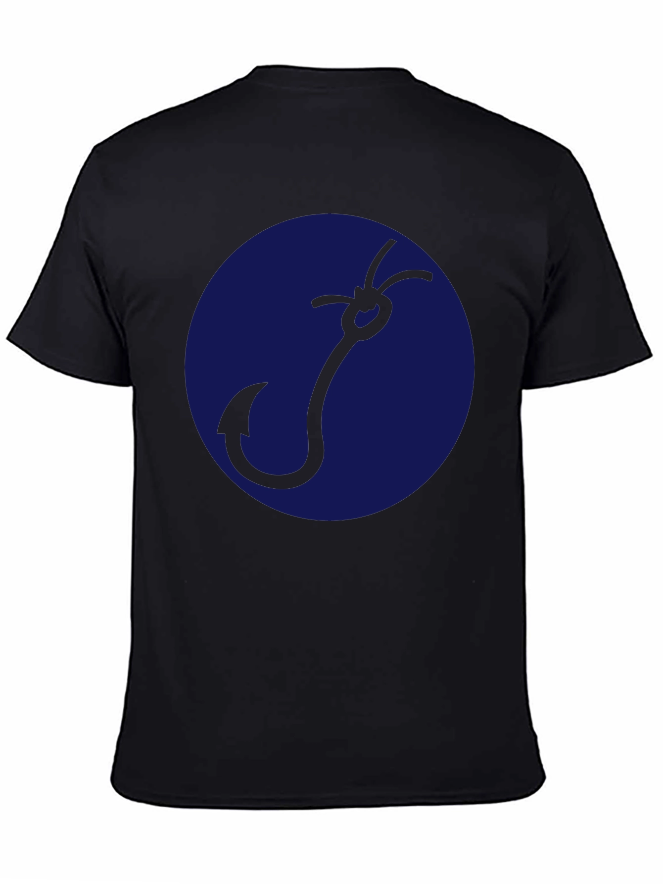 Fishing Hook Graphic Tee - Mens Black Cotton Shirt