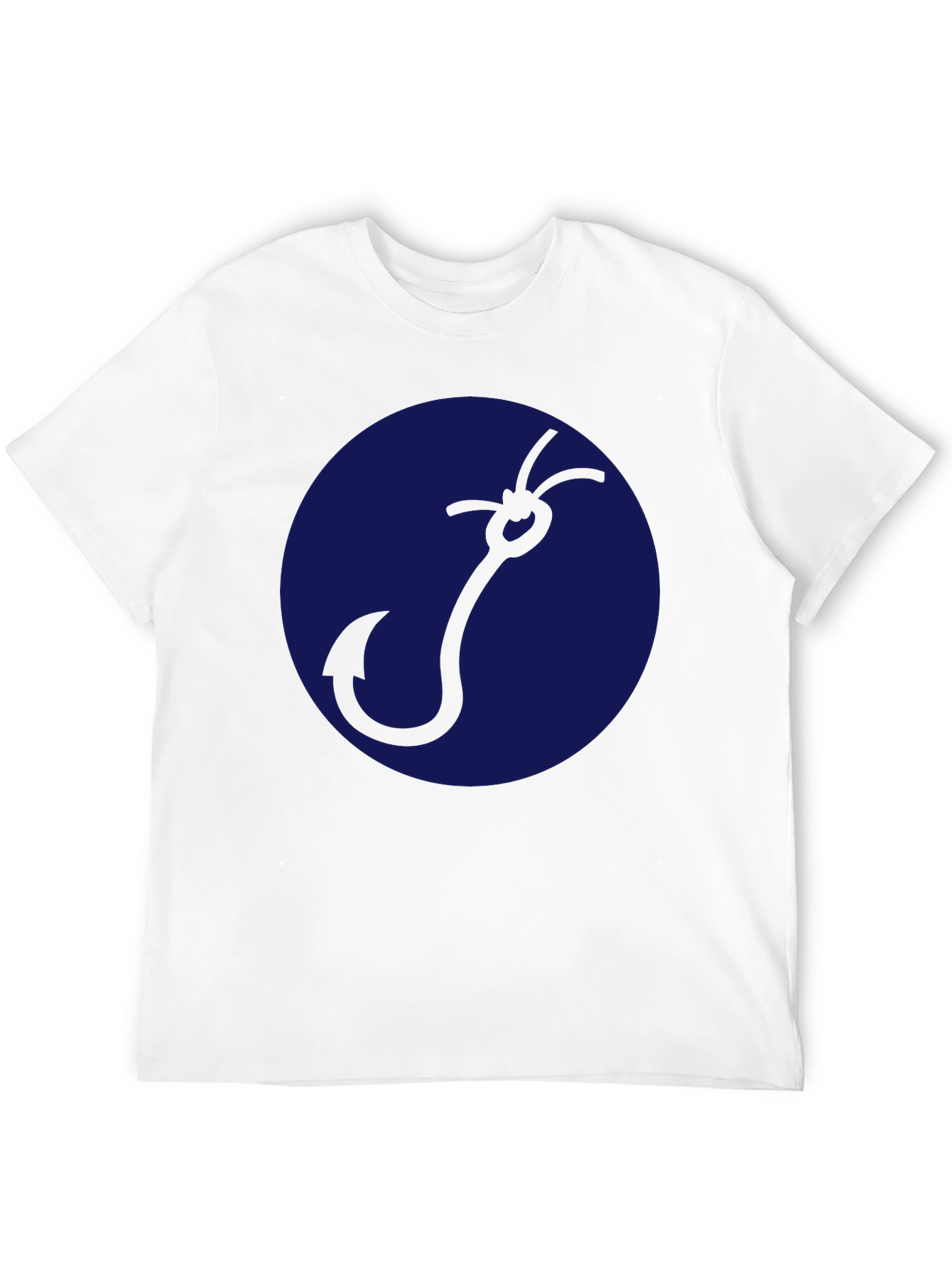 Fishing Hook Graphic Tee - Mens Black Cotton Shirt