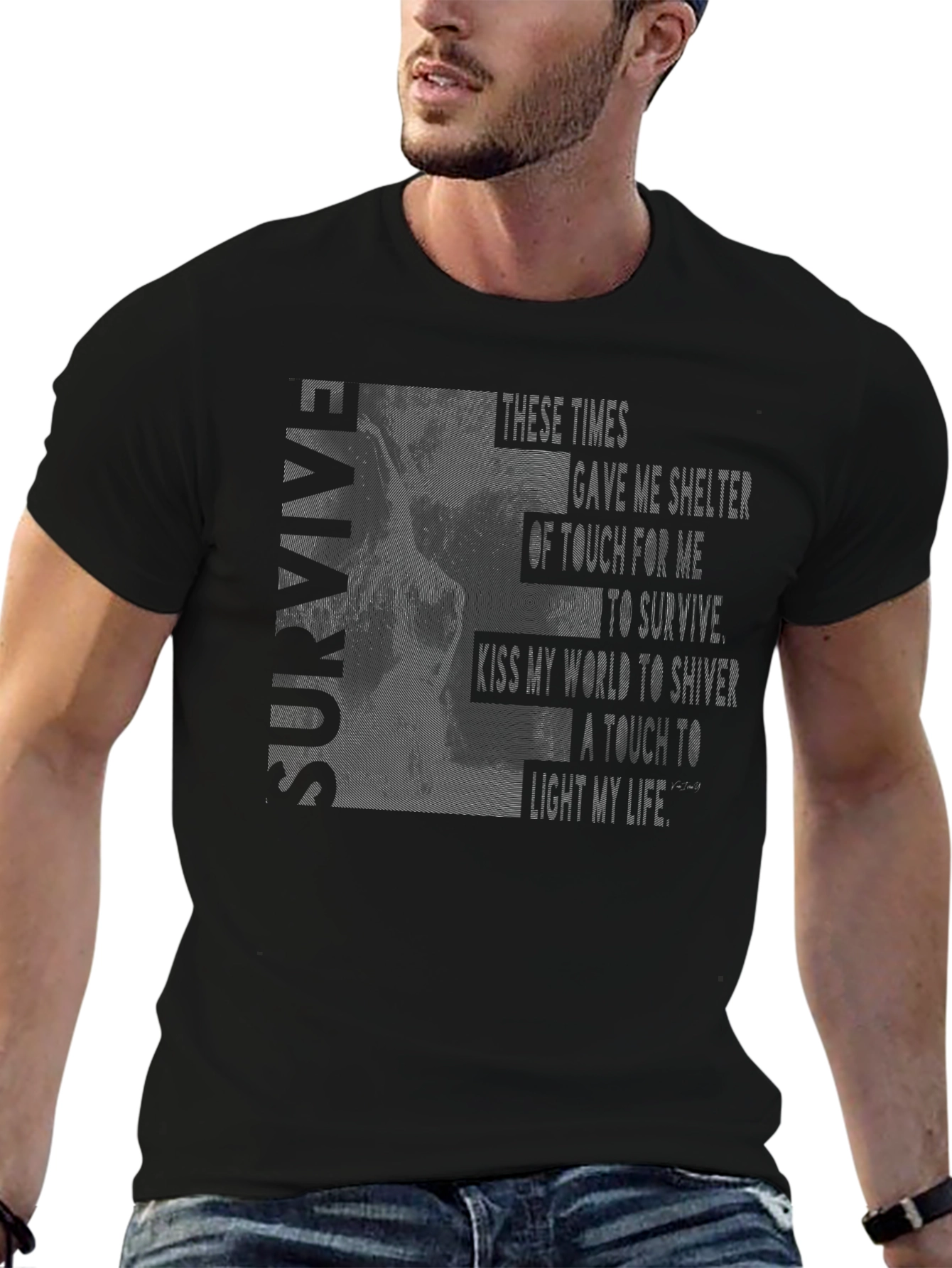 SURVIVE Graphic Print T-Shirt - Modern Crew Neck Tee