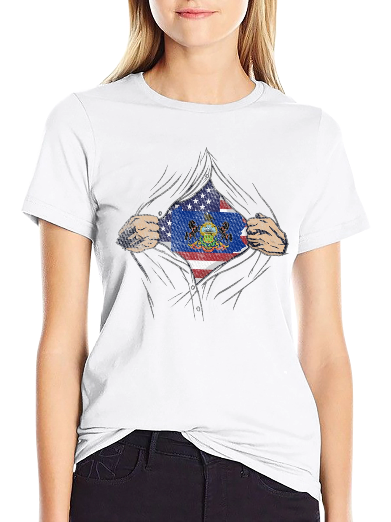 West Virginia Flag Superhero T-Shirt