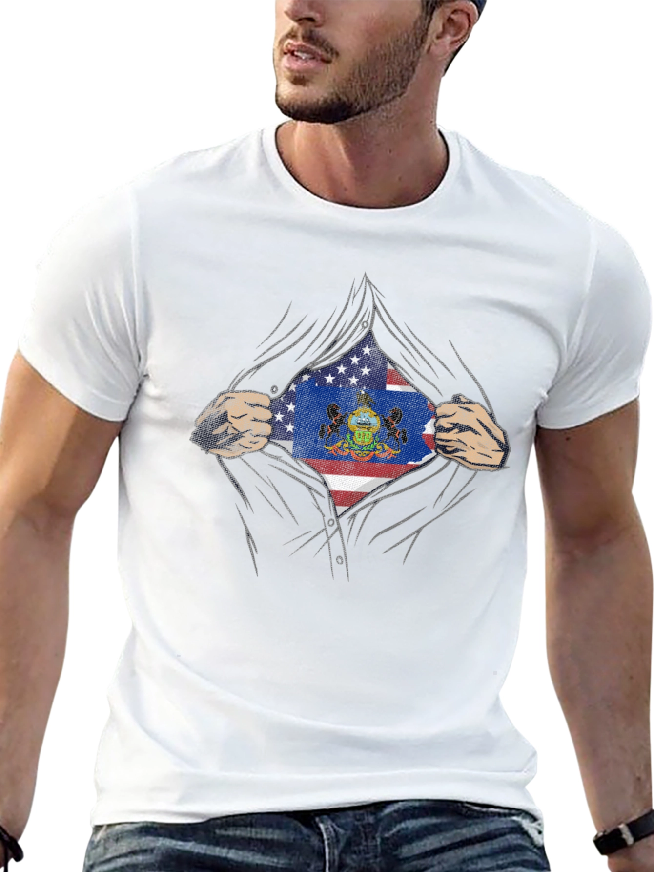 West Virginia Flag Superhero T-Shirt