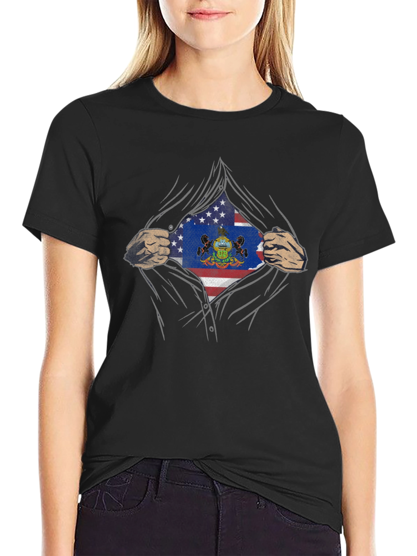 West Virginia Flag Superhero T-Shirt