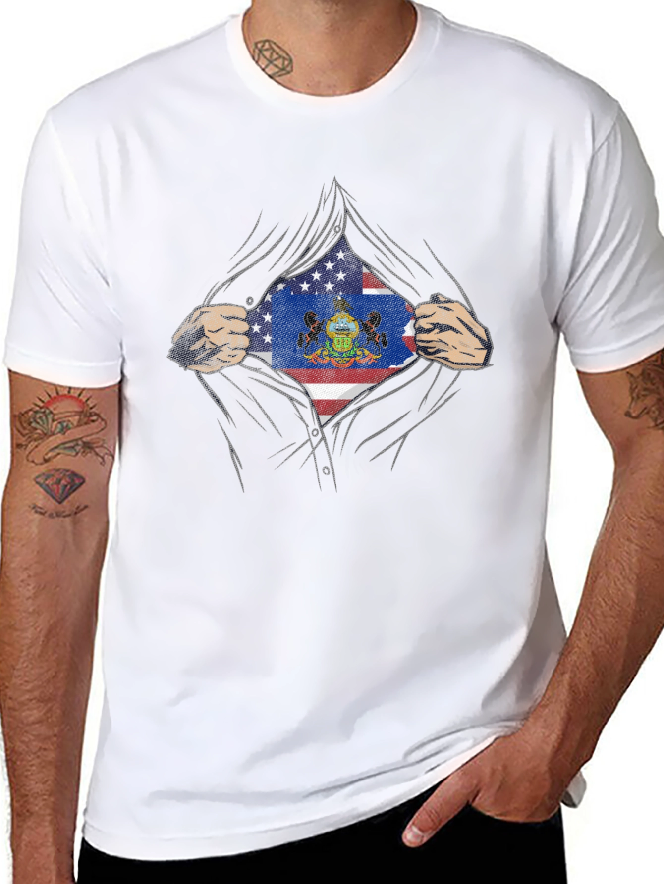 West Virginia Flag Superhero T-Shirt