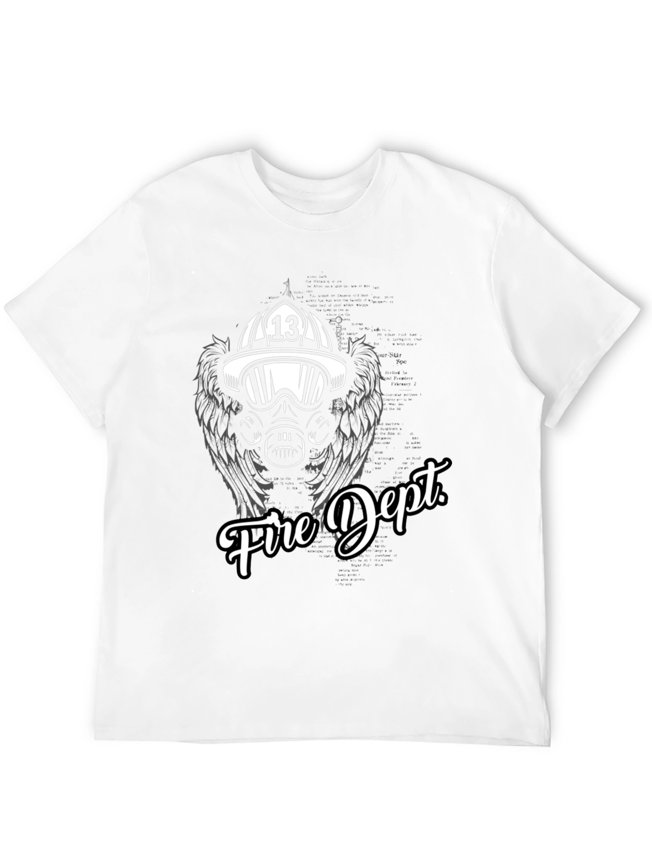 Fire Dept. Graphic Tee - Black Cotton T-Shirt