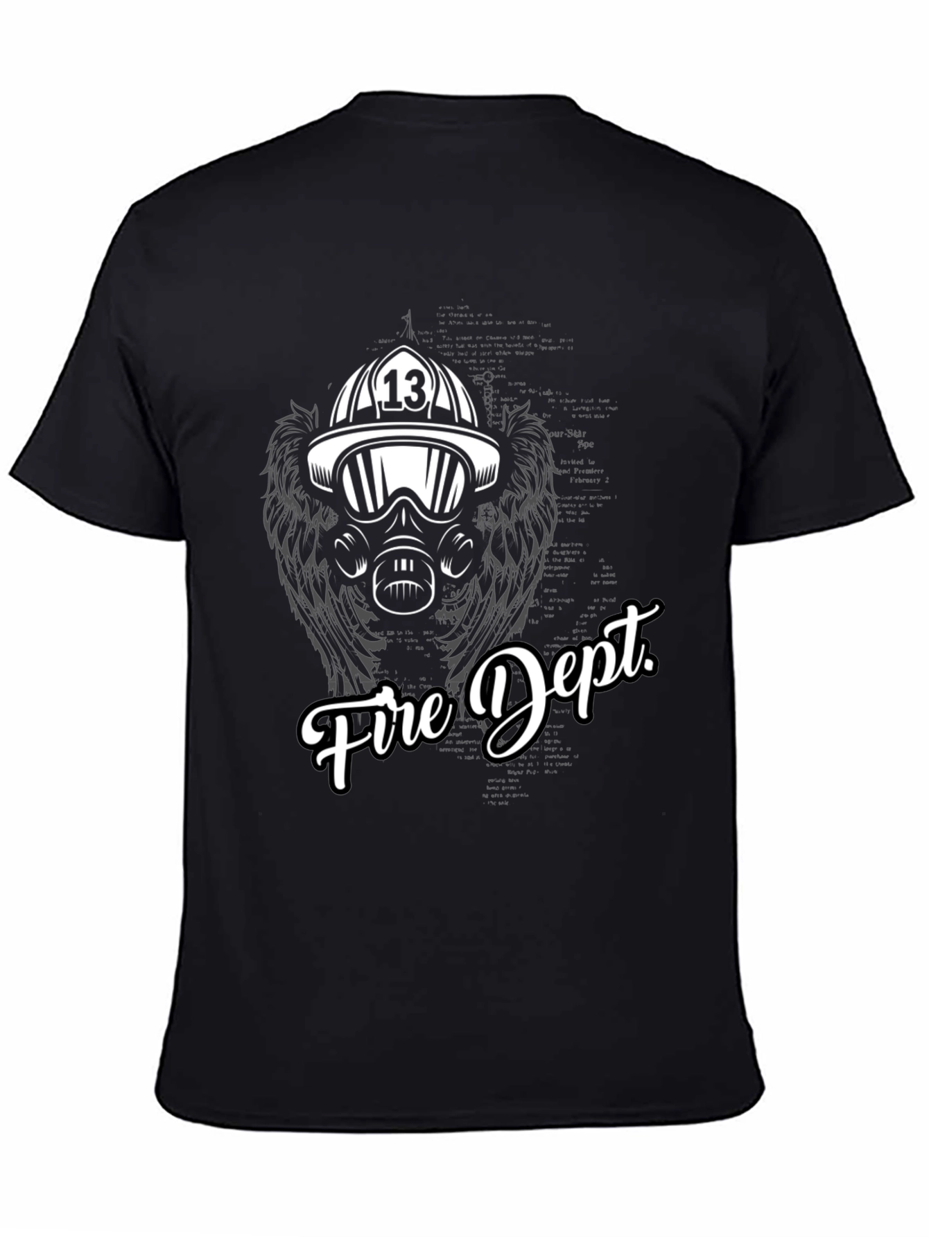 Fire Dept. Graphic Tee - Black Cotton T-Shirt