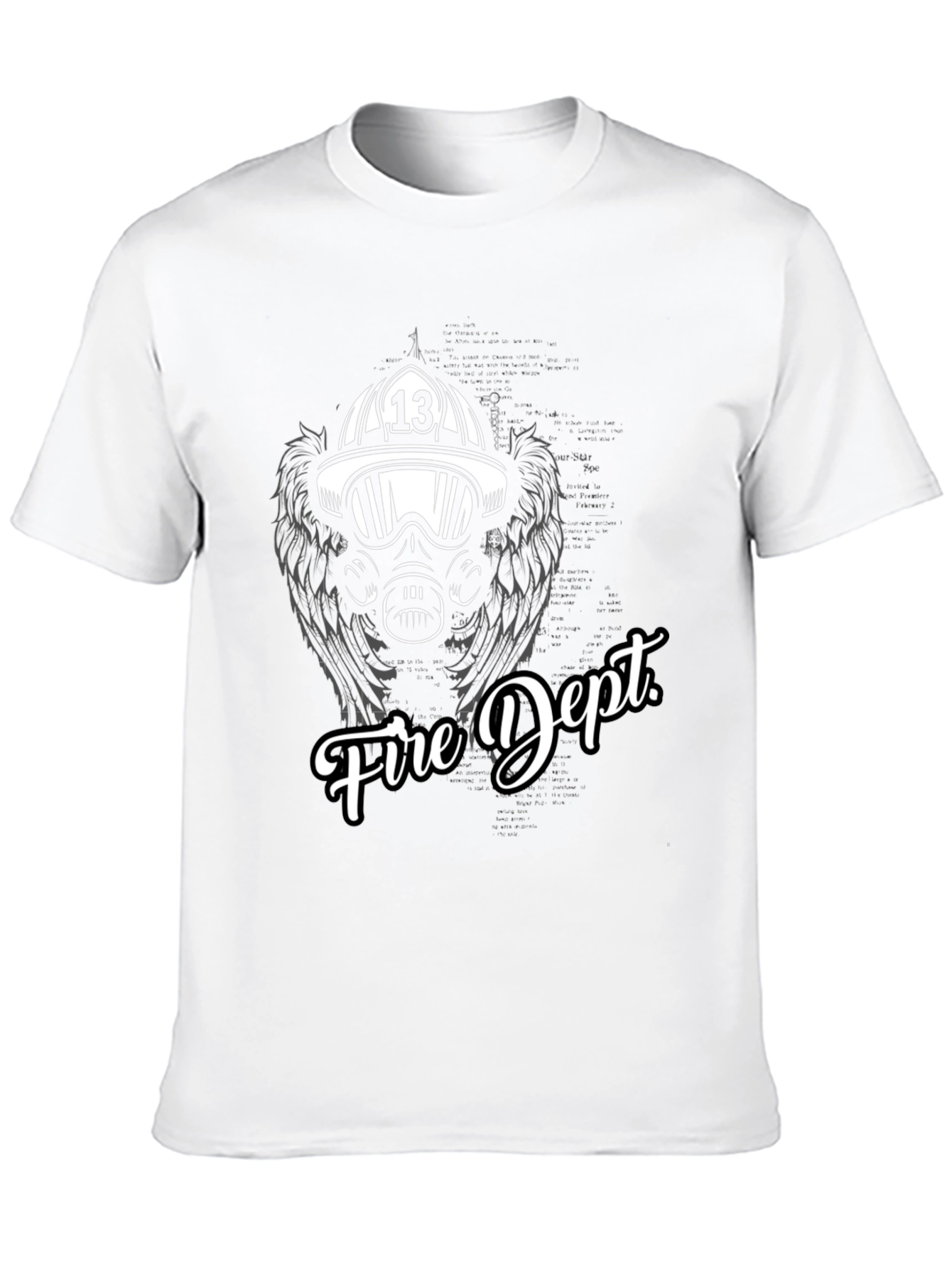Fire Dept. Graphic Tee - Black Cotton T-Shirt