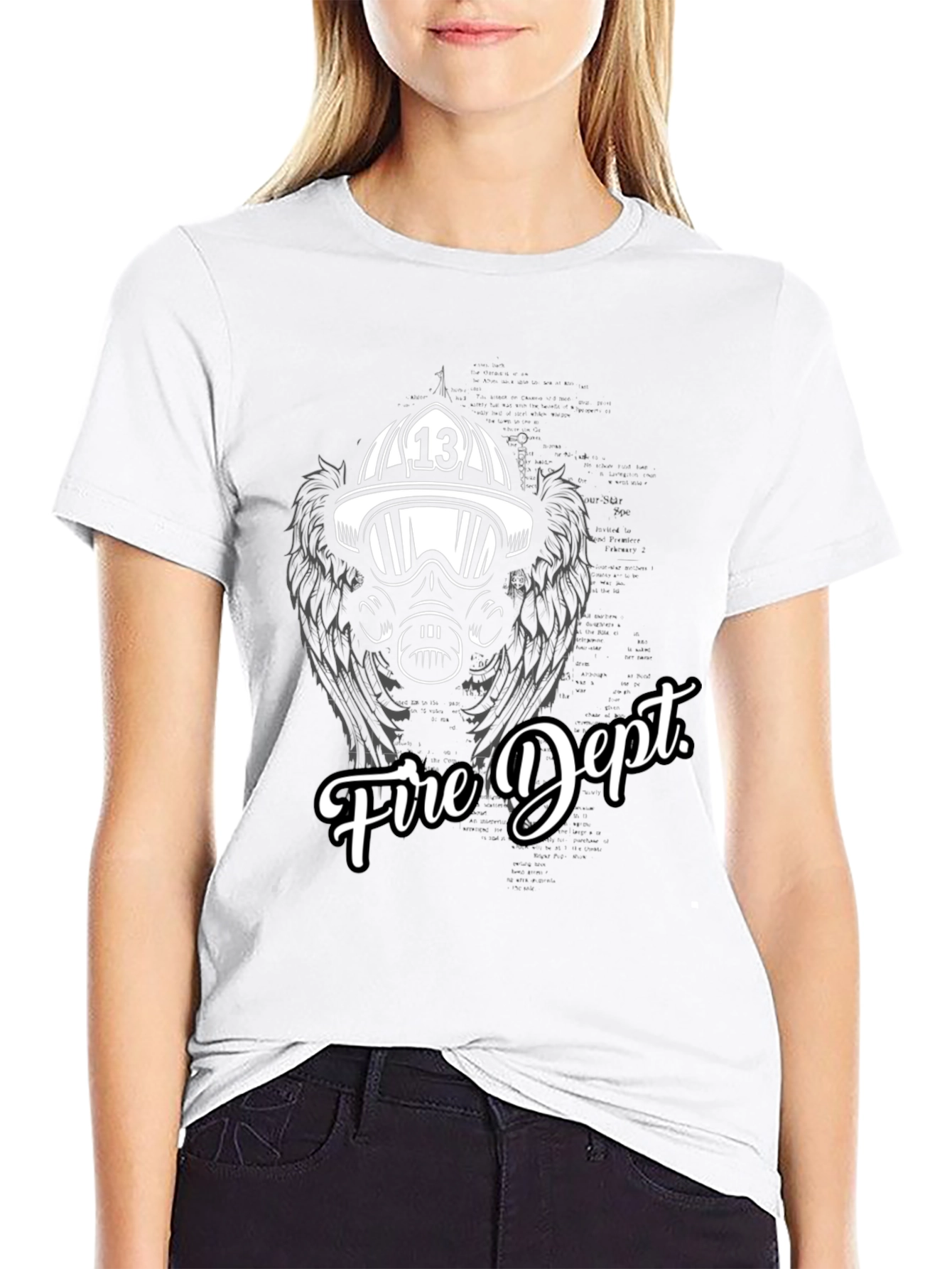 Fire Dept. Graphic Tee - Black Cotton T-Shirt