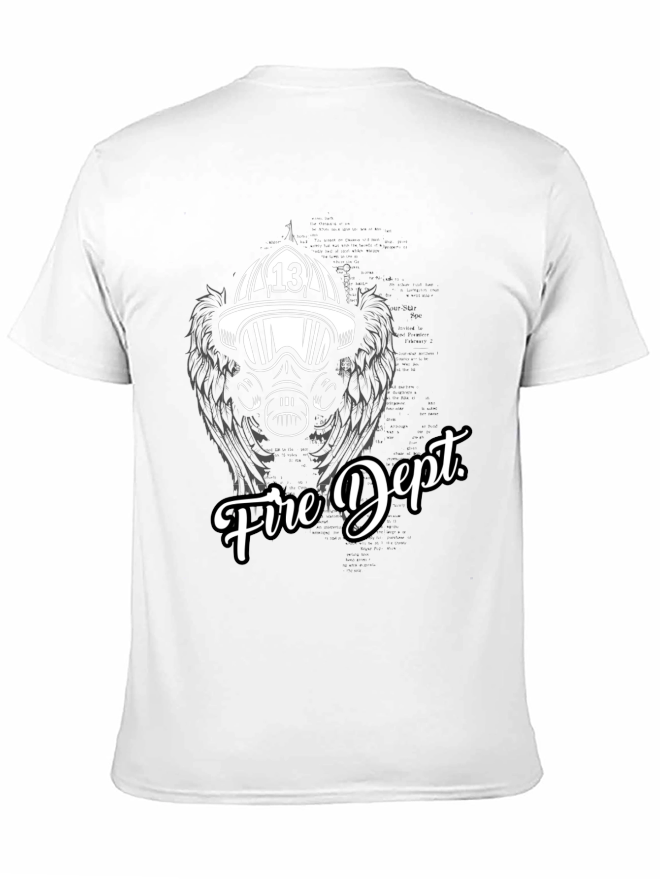 Fire Dept. Graphic Tee - Black Cotton T-Shirt