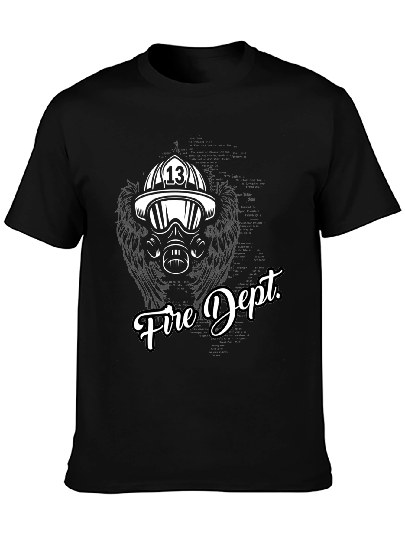 Fire Dept. Graphic Tee - Black Cotton T-Shirt
