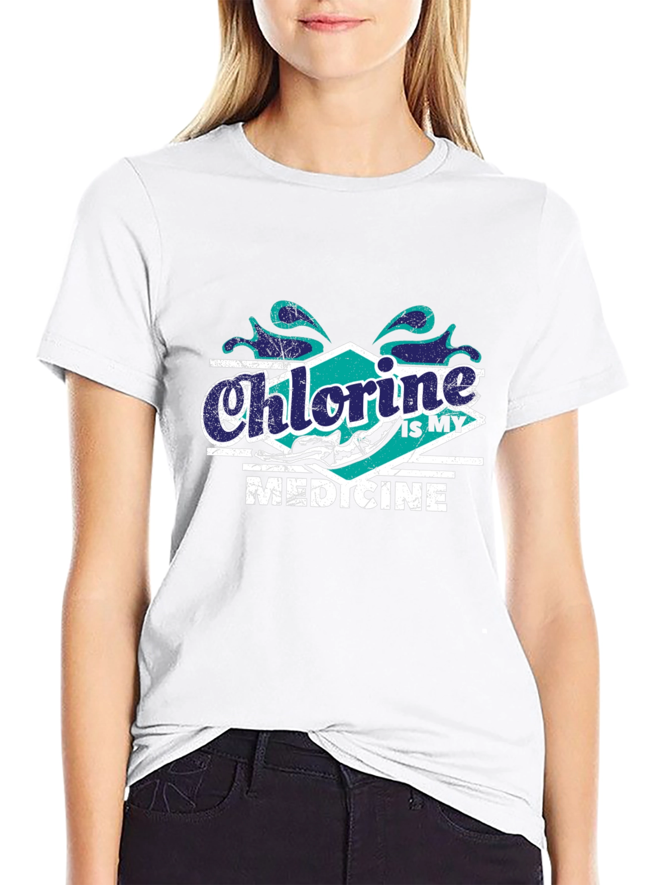 Chlorine Is My Medicine Swimmer T-Shirt
