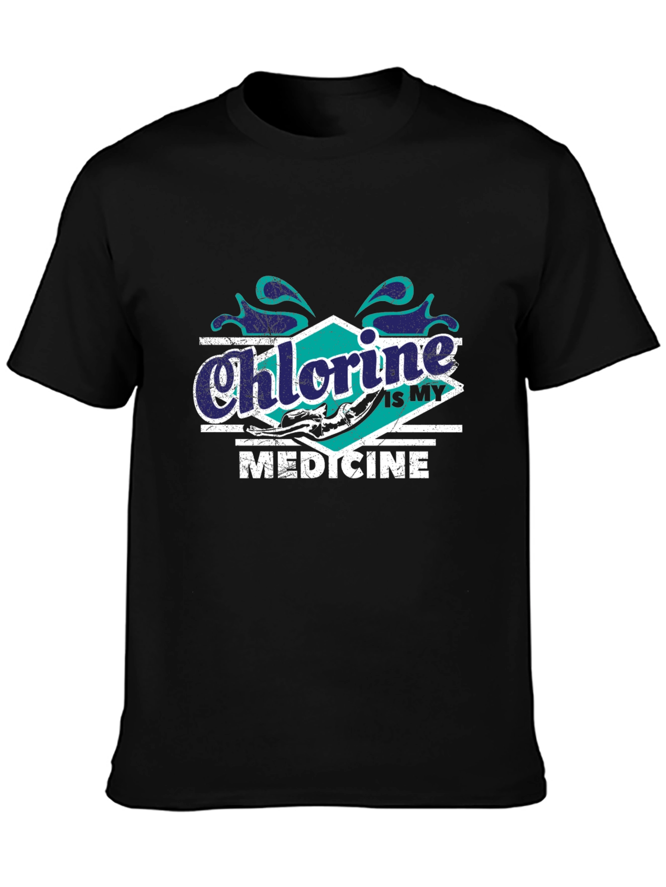 Chlorine Is My Medicine Swimmer T-Shirt