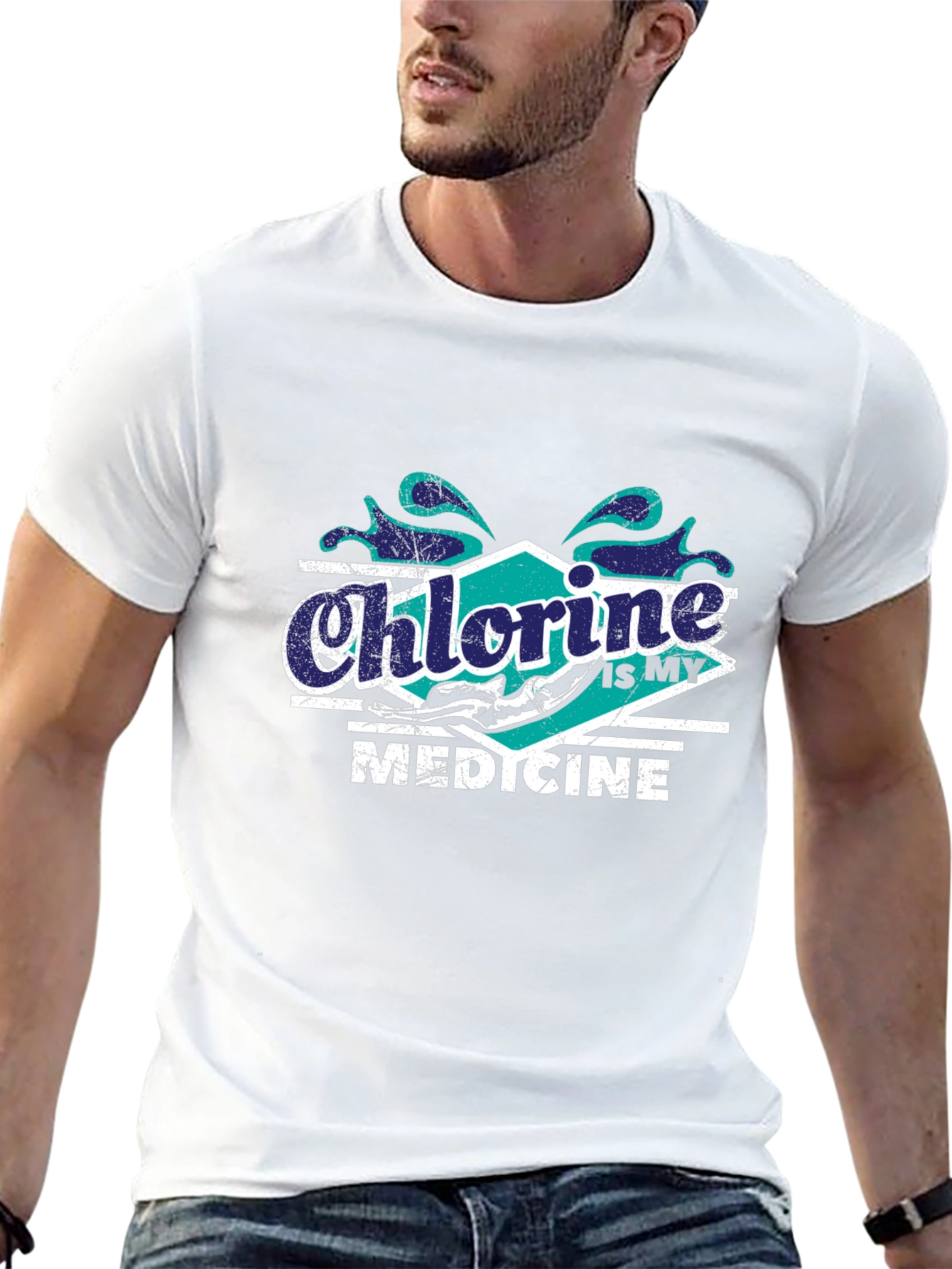 Chlorine Is My Medicine Swimmer T-Shirt
