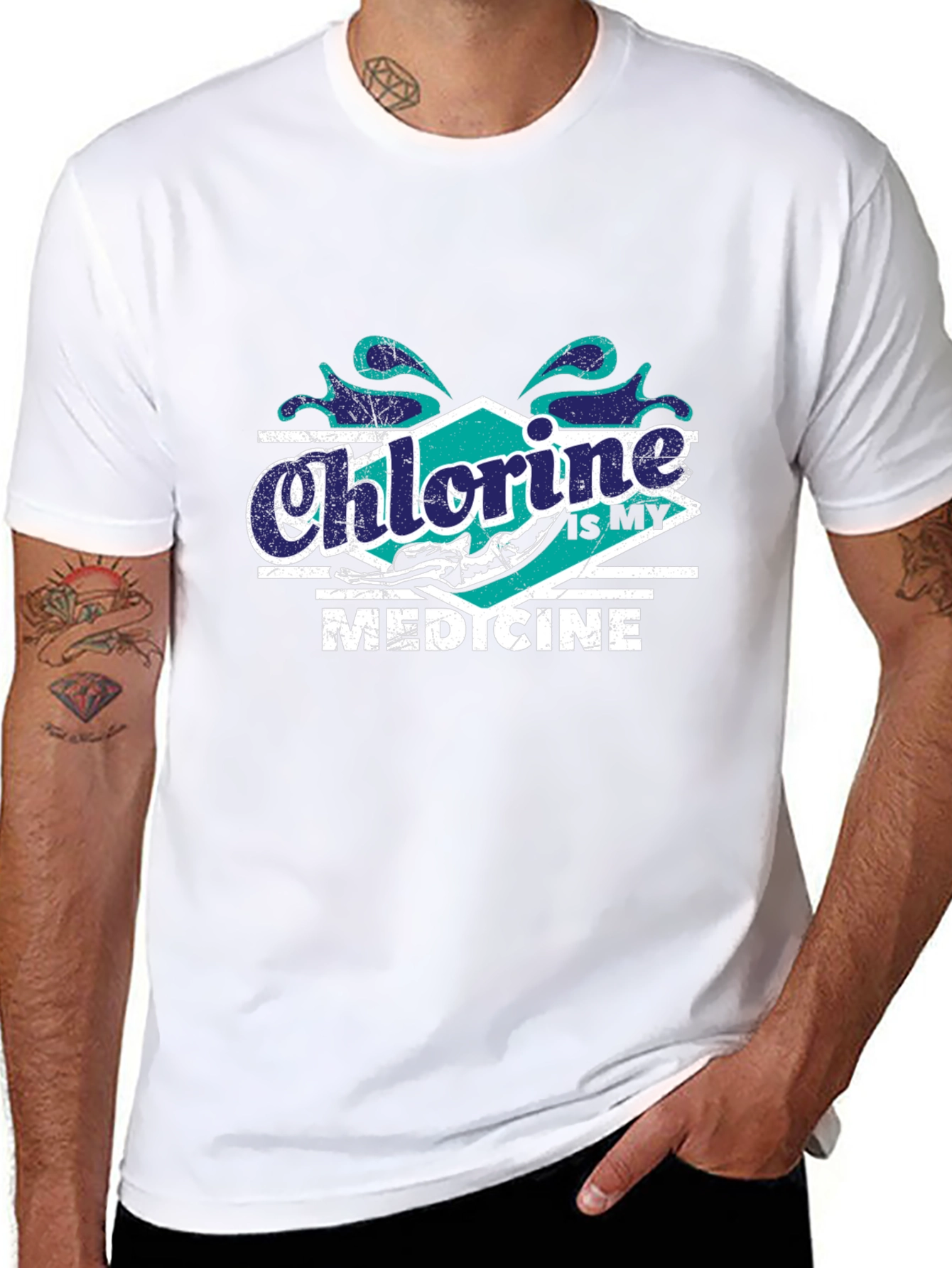 Chlorine Is My Medicine Swimmer T-Shirt
