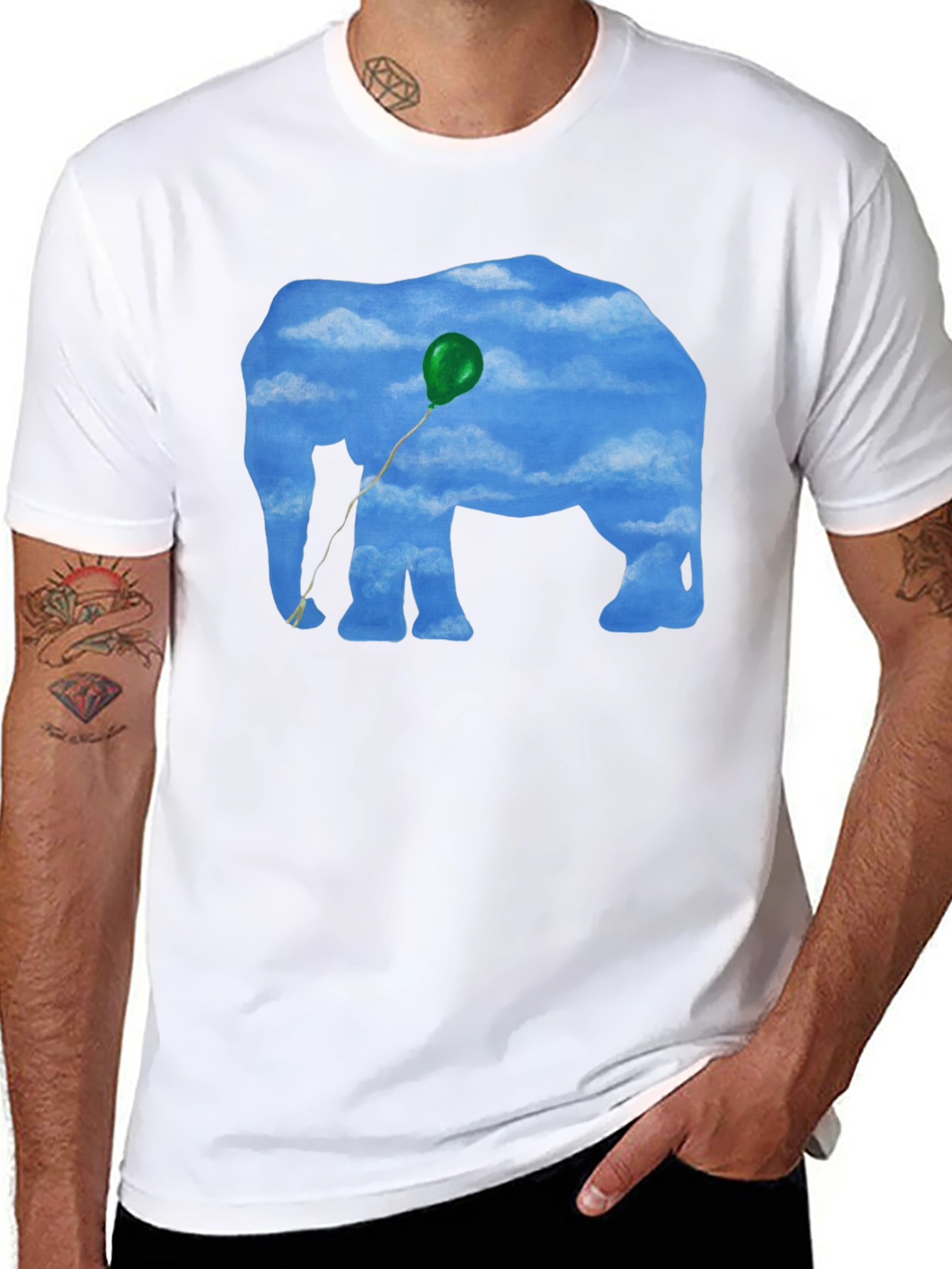 Sky Elephant Graphic Tee - Unique Cloud Design