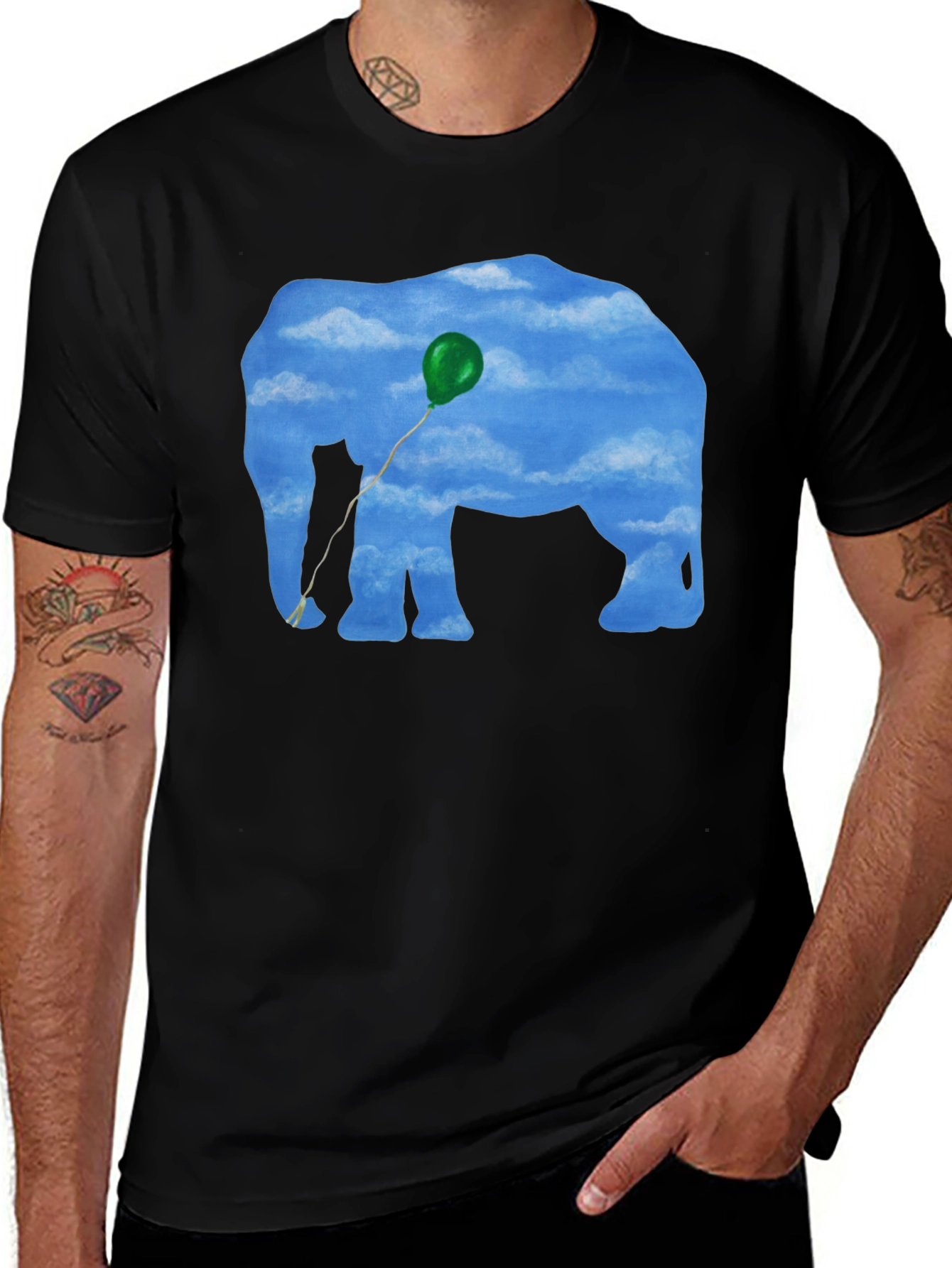 Sky Elephant Graphic Tee - Unique Cloud Design