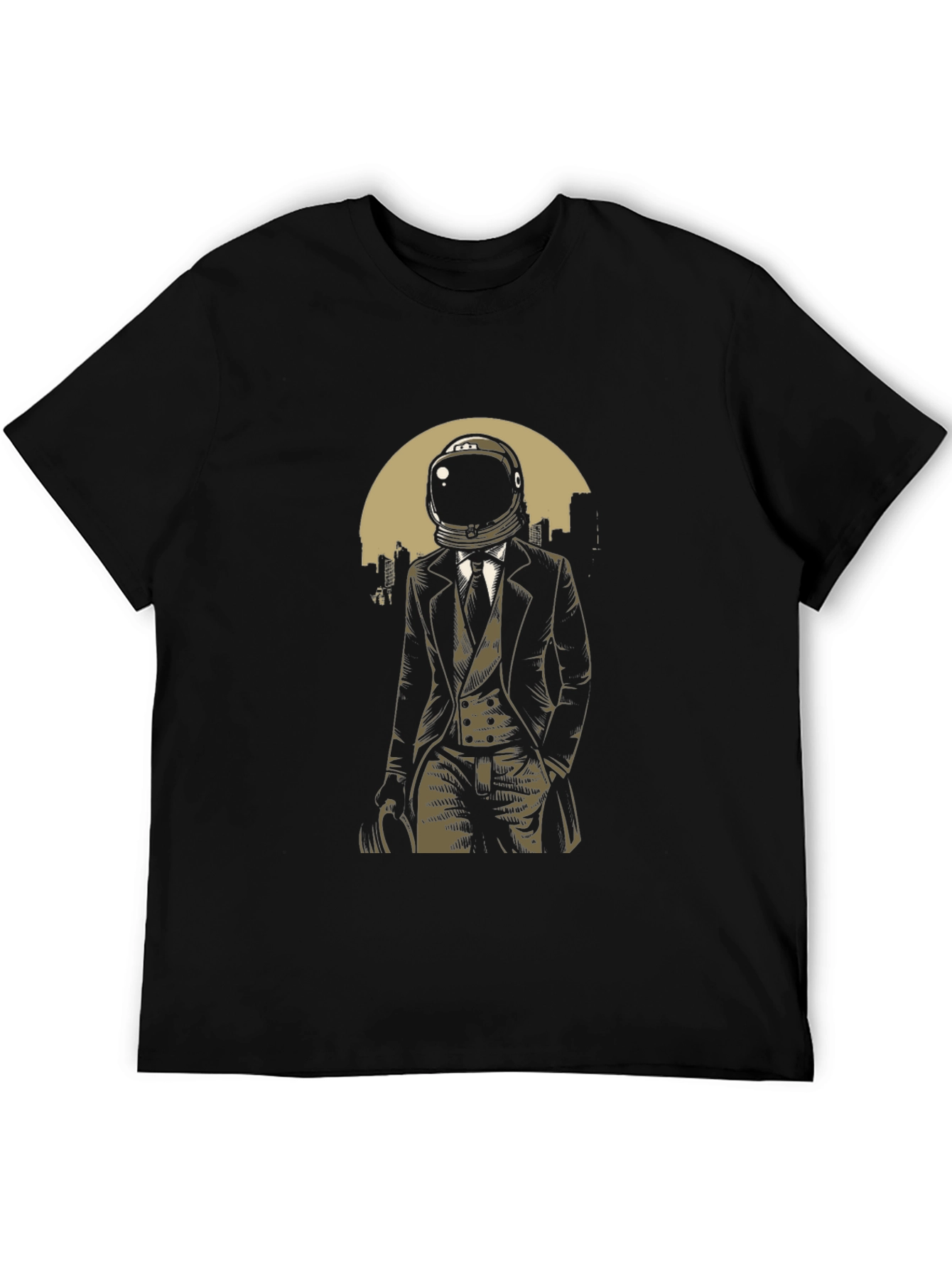 Astronaut in Suit Graphic T-Shirt - Black