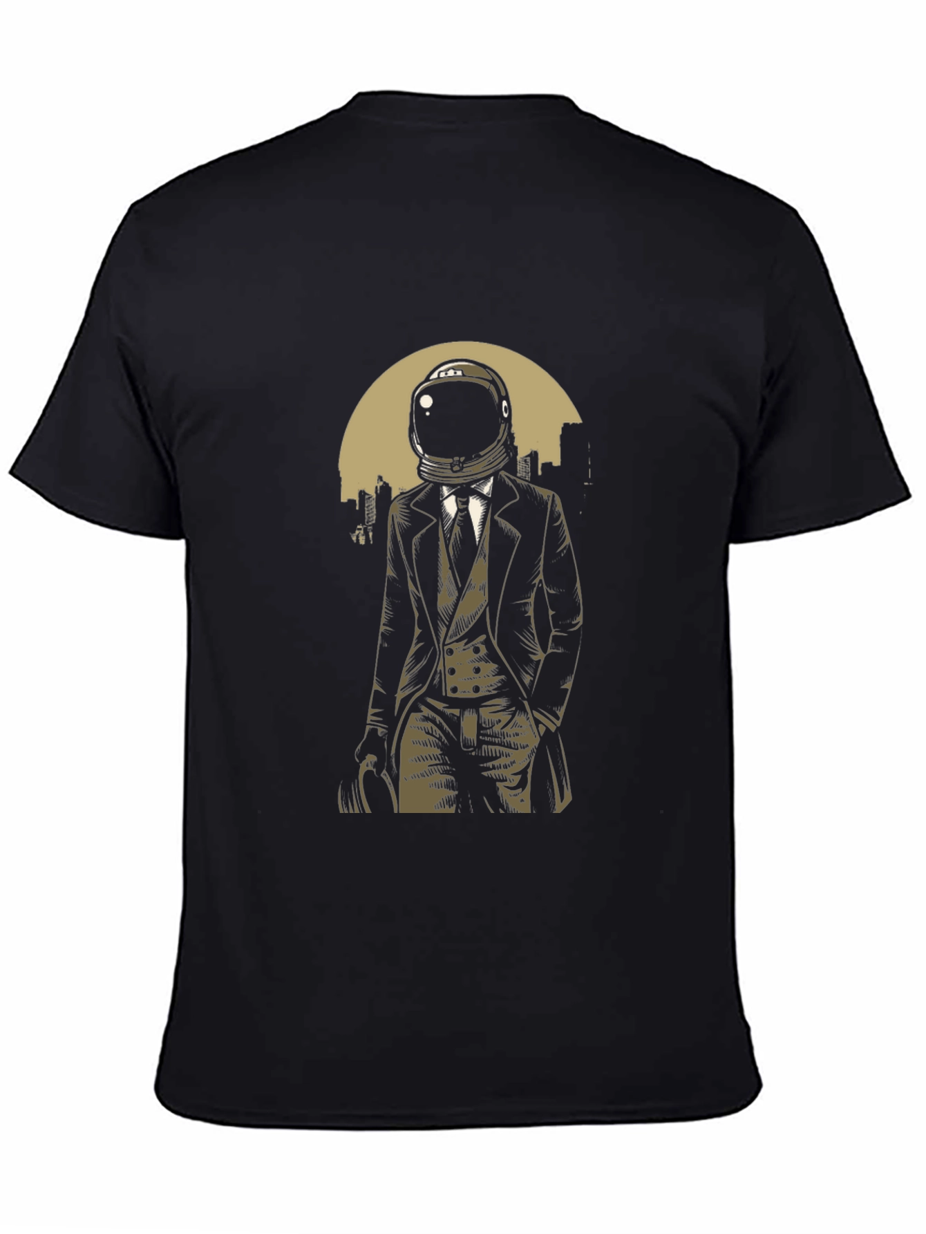 Astronaut in Suit Graphic T-Shirt - Black
