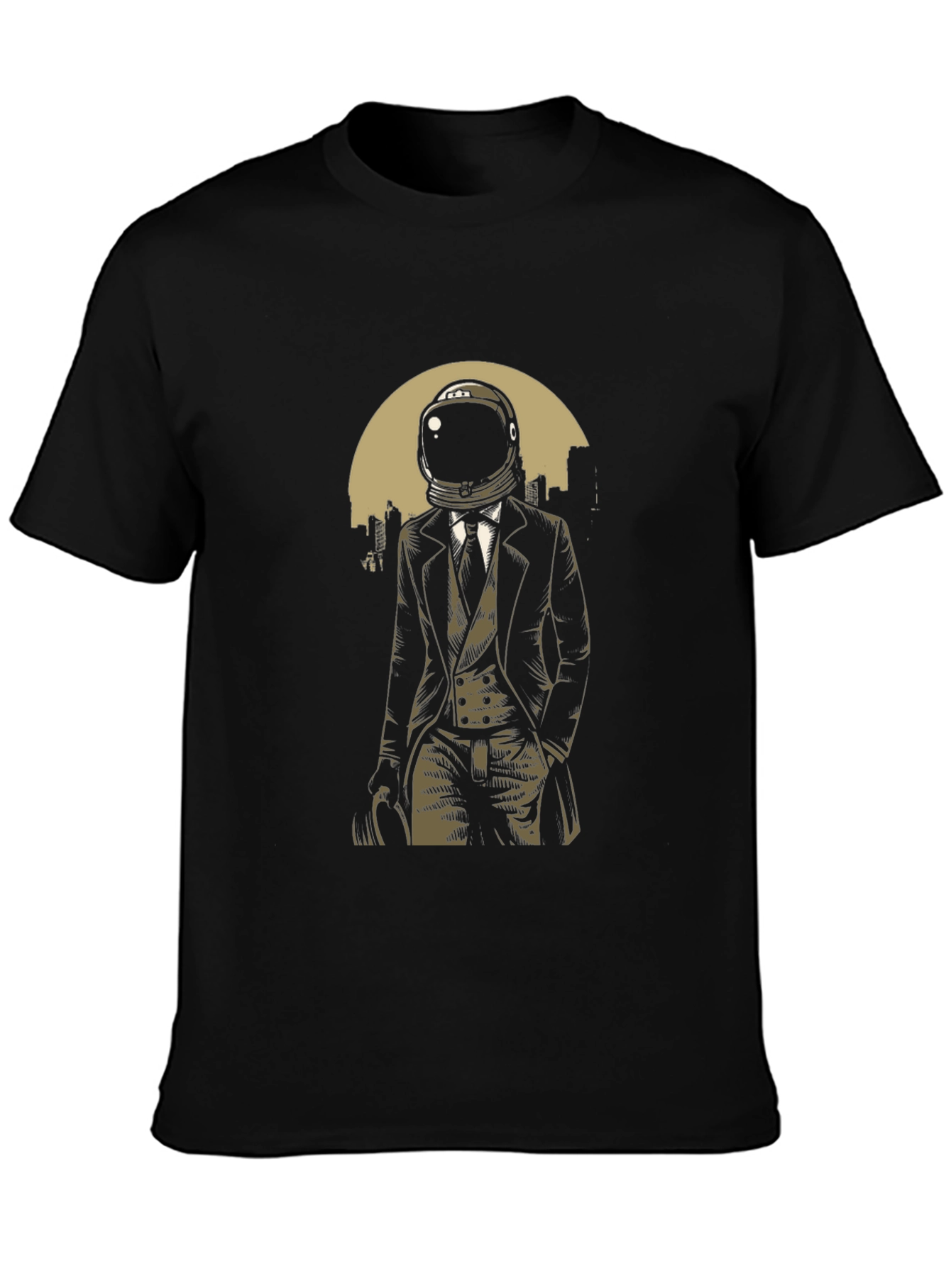 Astronaut in Suit Graphic T-Shirt - Black
