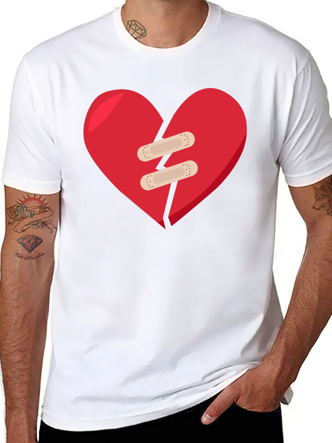 Mended Heart Graphic Black T-Shirt