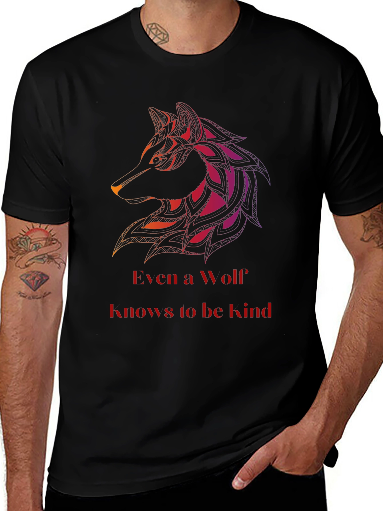 Wolf Kind T-Shirt - Mens Black Graphic Tee
