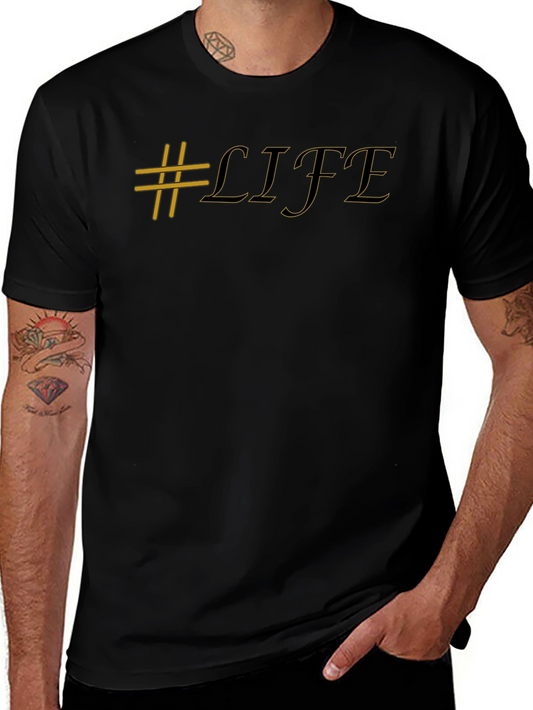 #Life Graphic Black T-Shirt Casual Style