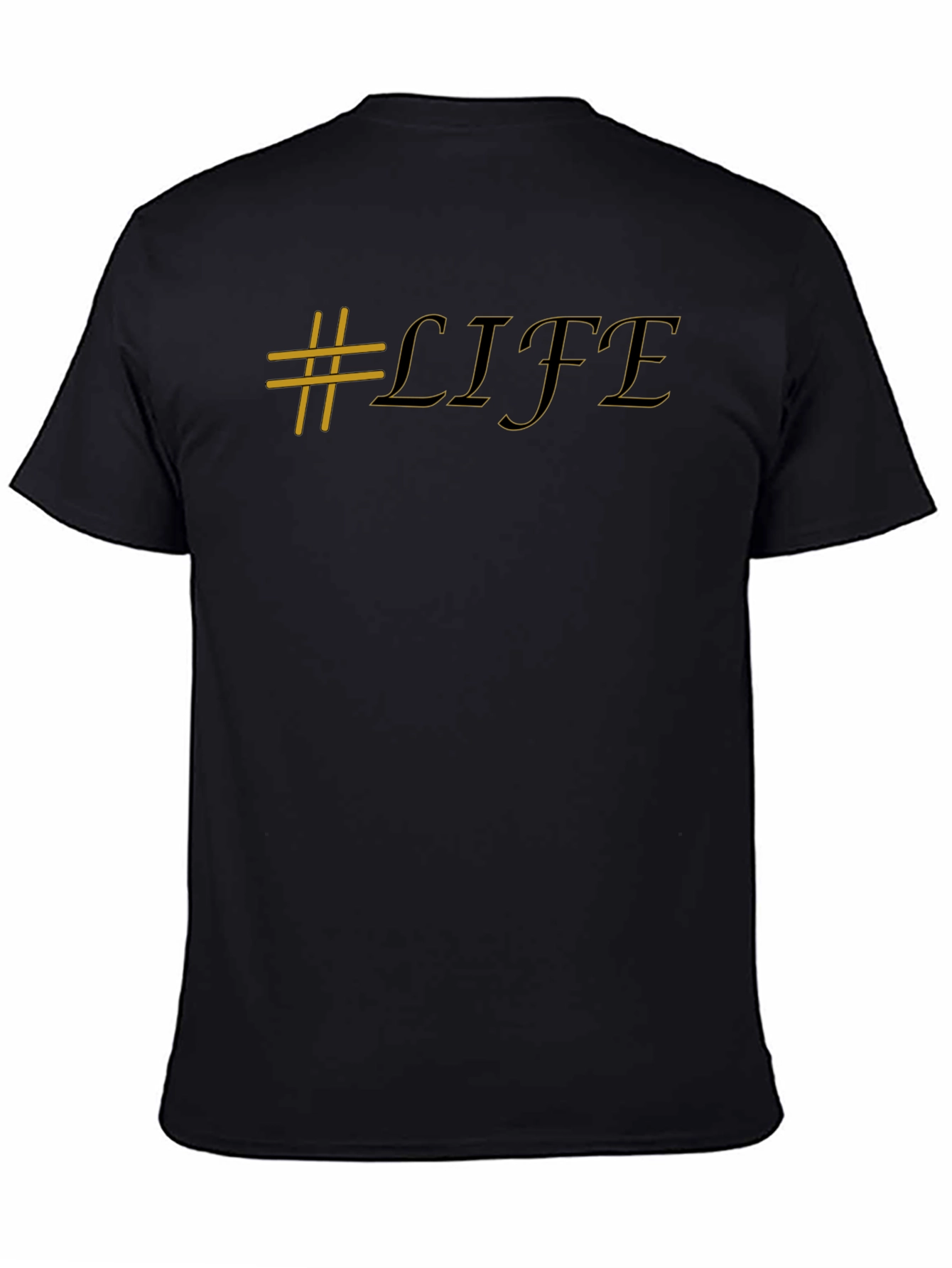 #Life Graphic Black T-Shirt Casual Style