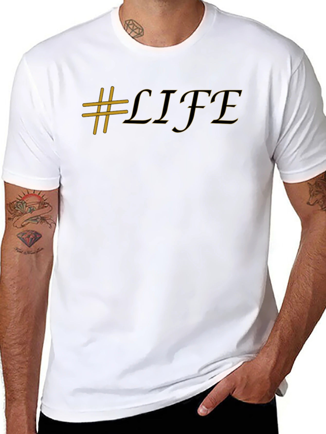 #Life Graphic Black T-Shirt Casual Style