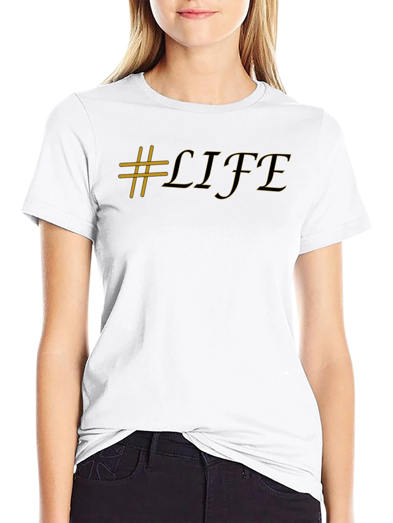 #Life Graphic Black T-Shirt Casual Style