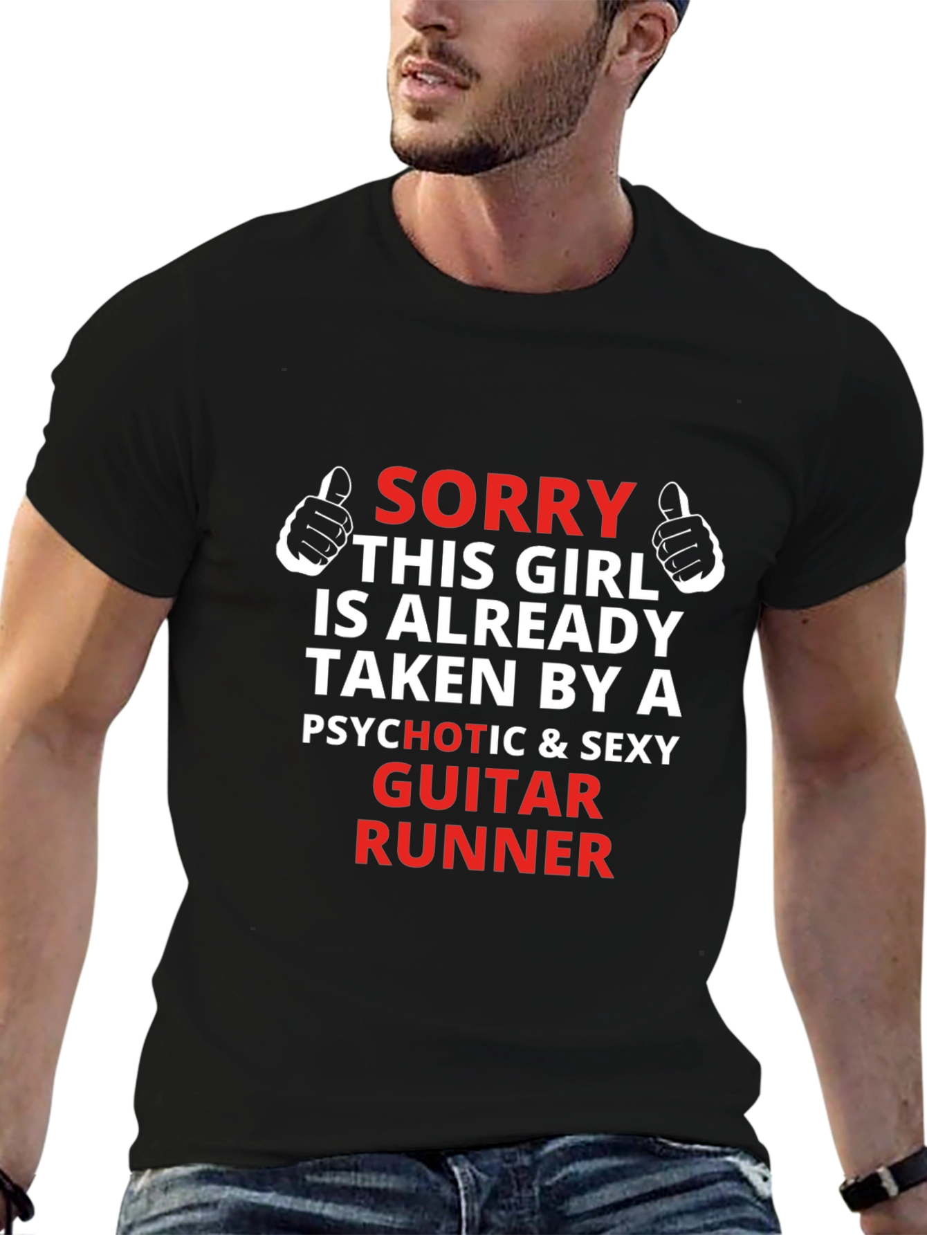 Sorry Taken By Guitar Runner Graphic T-Shirt
