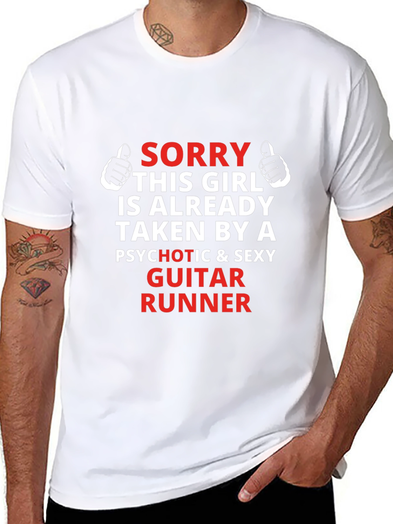 Sorry Taken By Guitar Runner Graphic T-Shirt