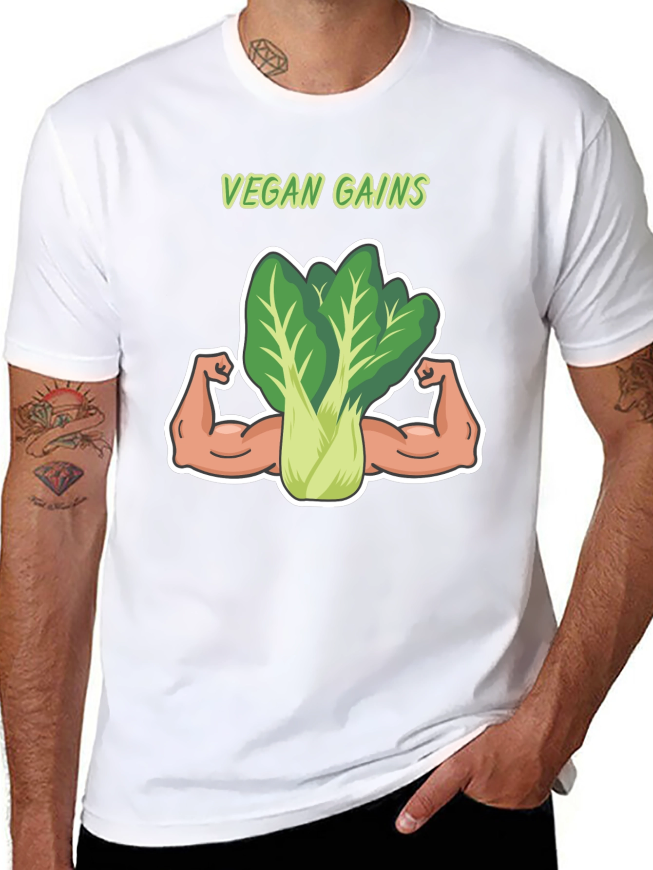 Vegan Gains T-Shirt: Funny Gym Shirt