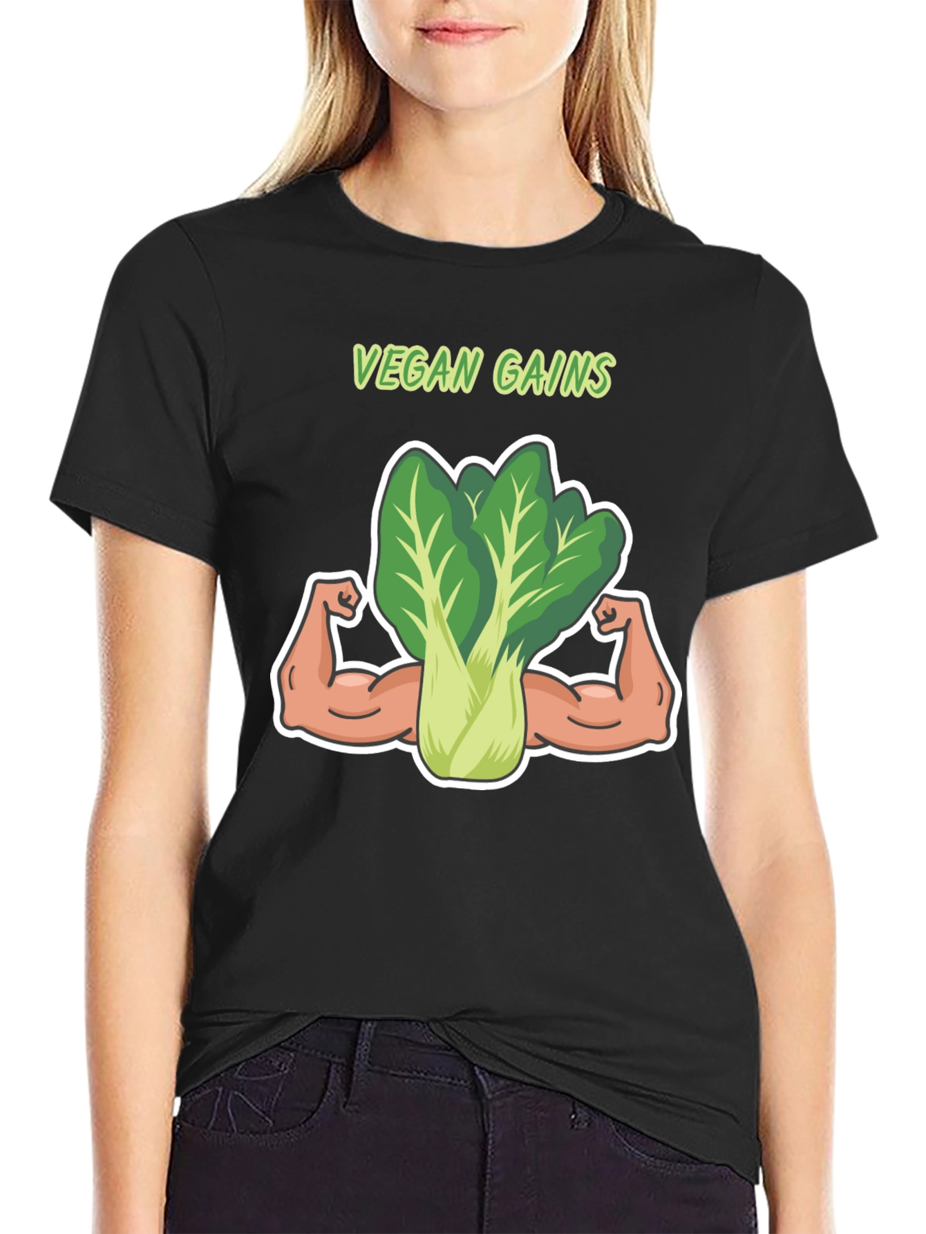 Vegan Gains T-Shirt: Funny Gym Shirt