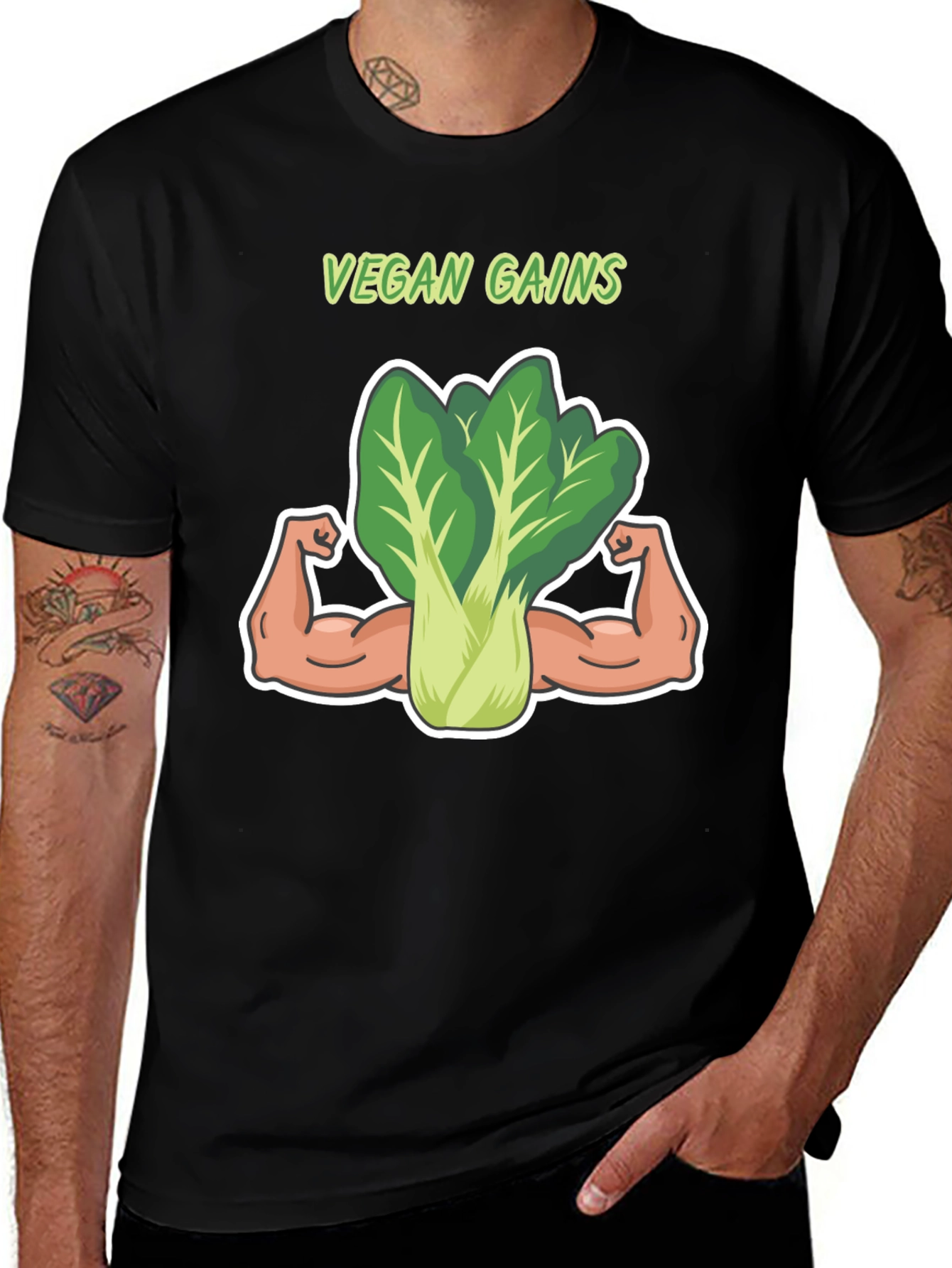 Vegan Gains T-Shirt: Funny Gym Shirt