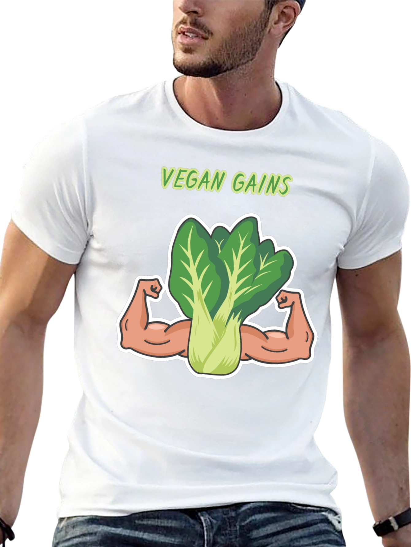 Vegan Gains T-Shirt: Funny Gym Shirt