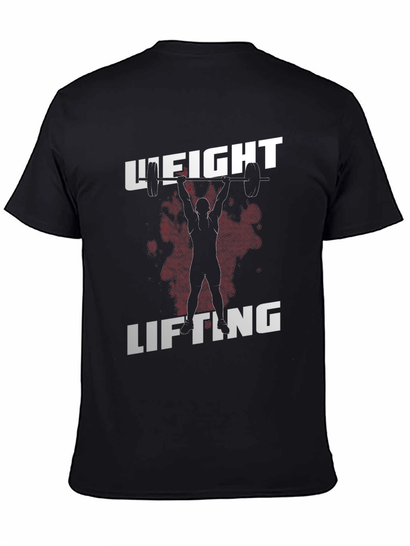 Weight Lifting Graphic Tee - Black Cotton T-Shirt