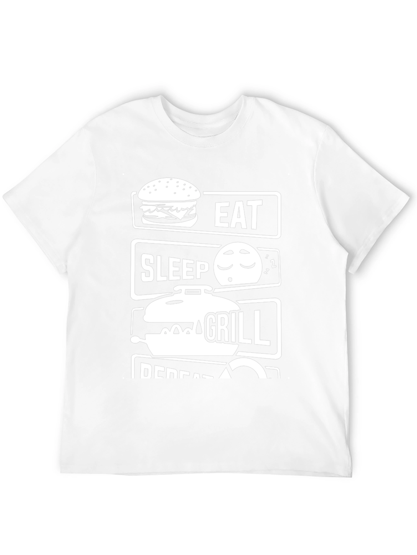 Eat Sleep Grill Repeat Black Graphic Tee