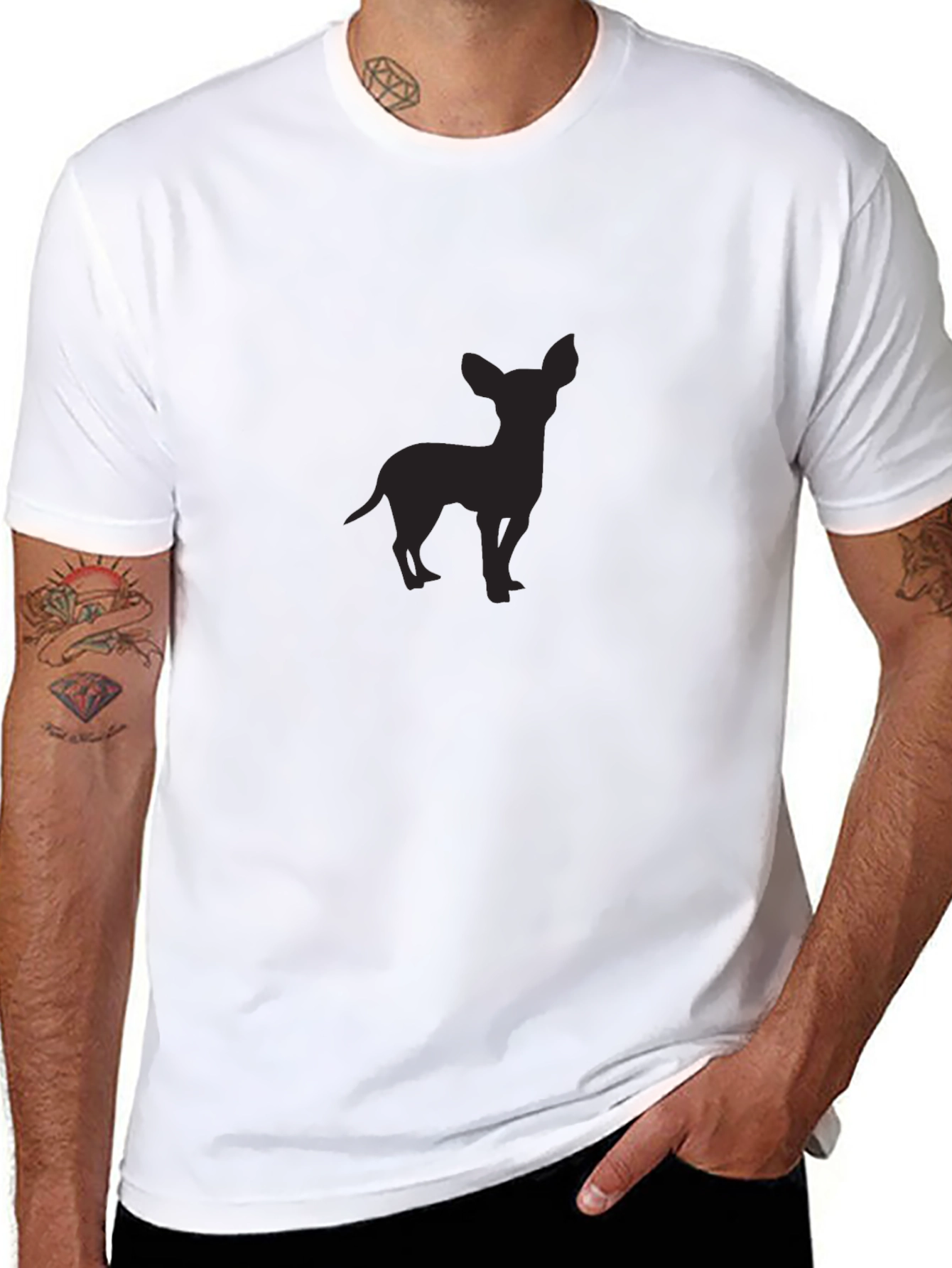 Chihuahua Silhouette Black T-Shirt