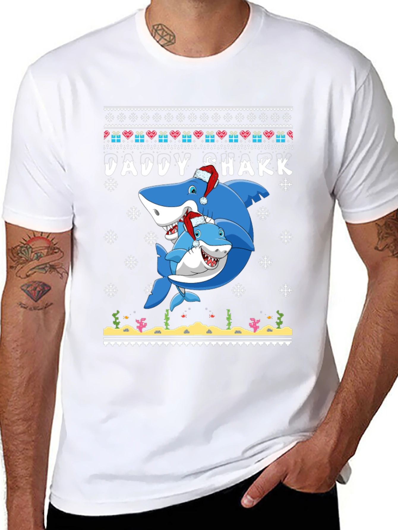 Daddy Shark Christmas Graphic Tee