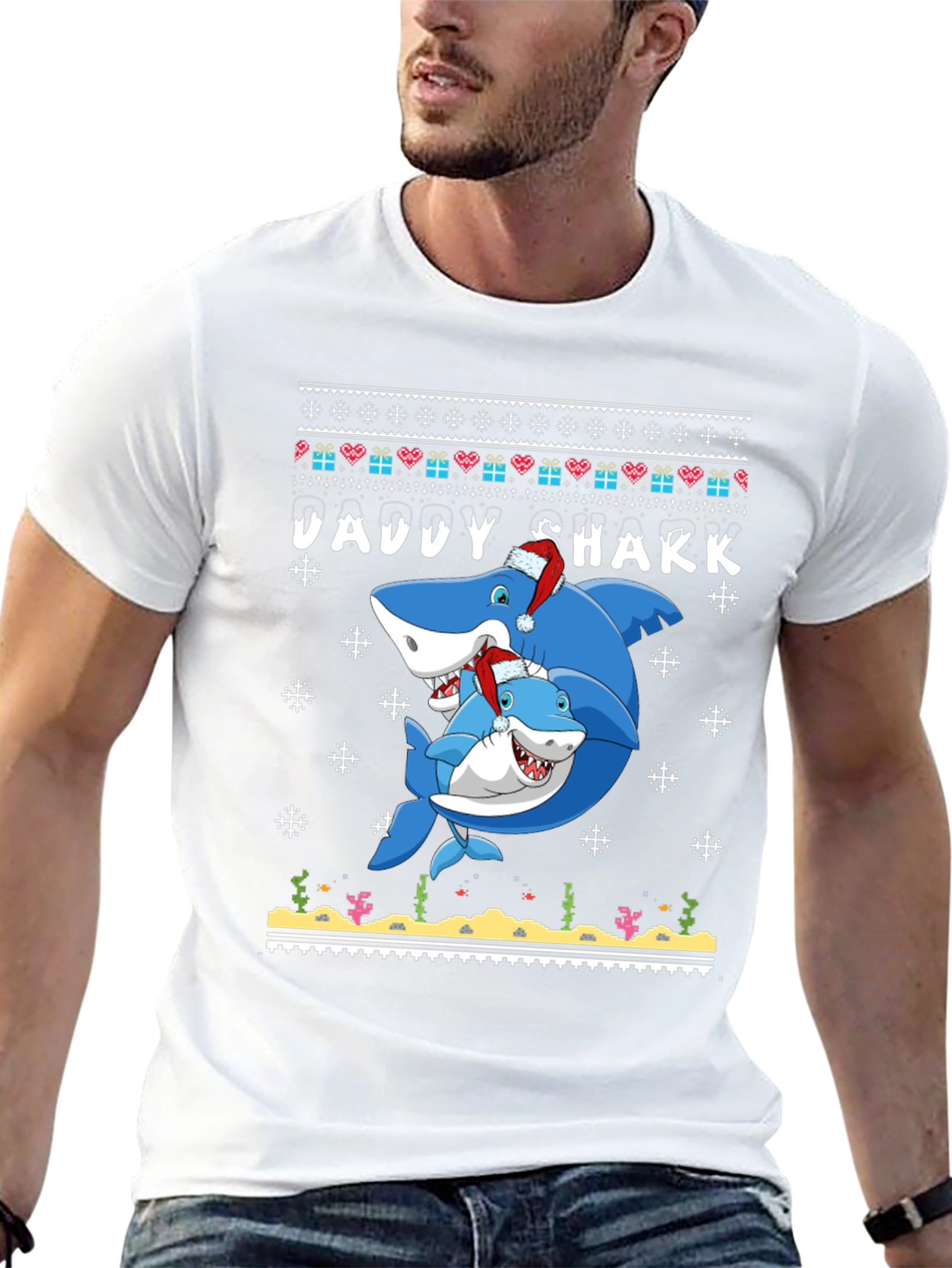 Daddy Shark Christmas Graphic Tee