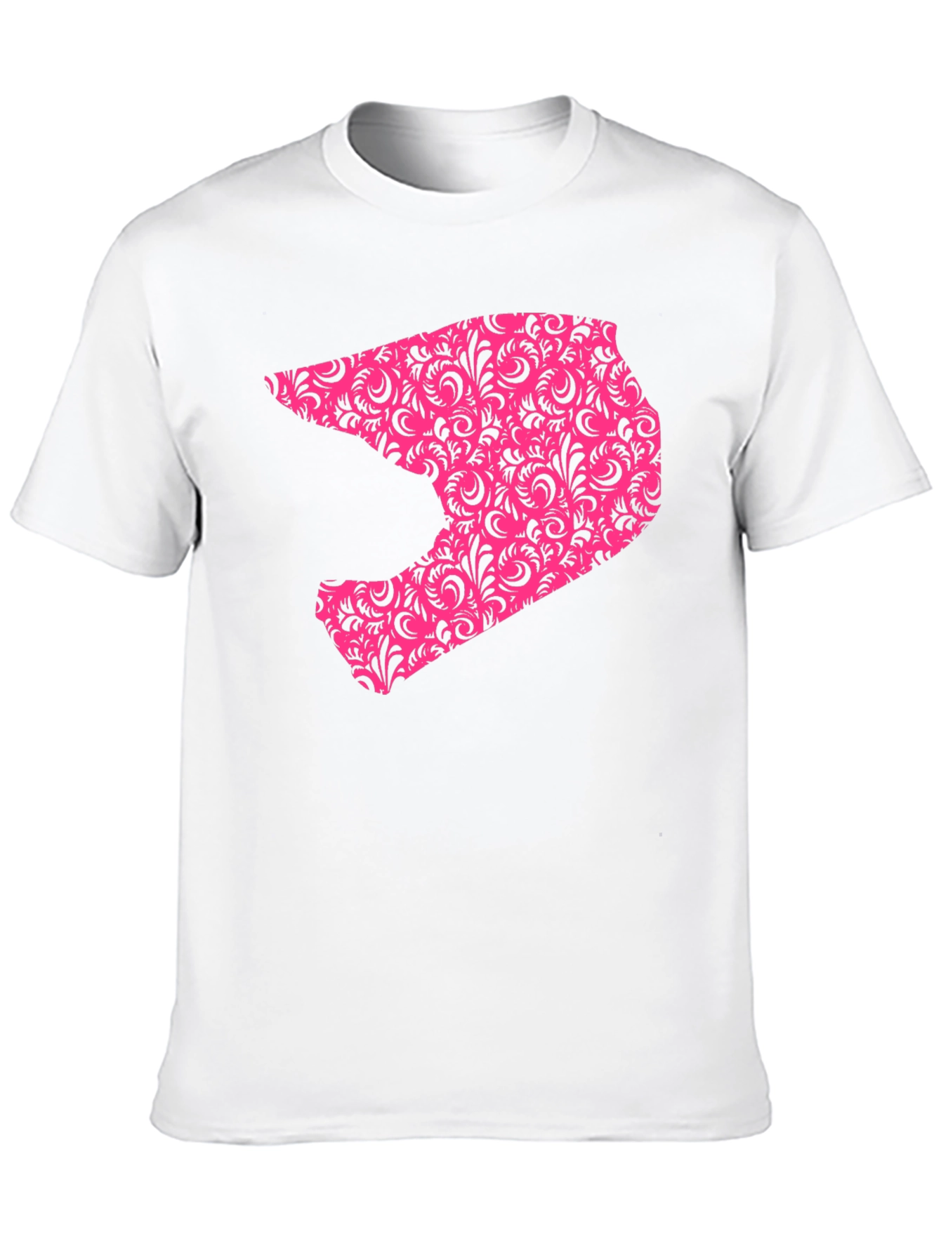 Mens Black T-shirt with Pink Helmet Design