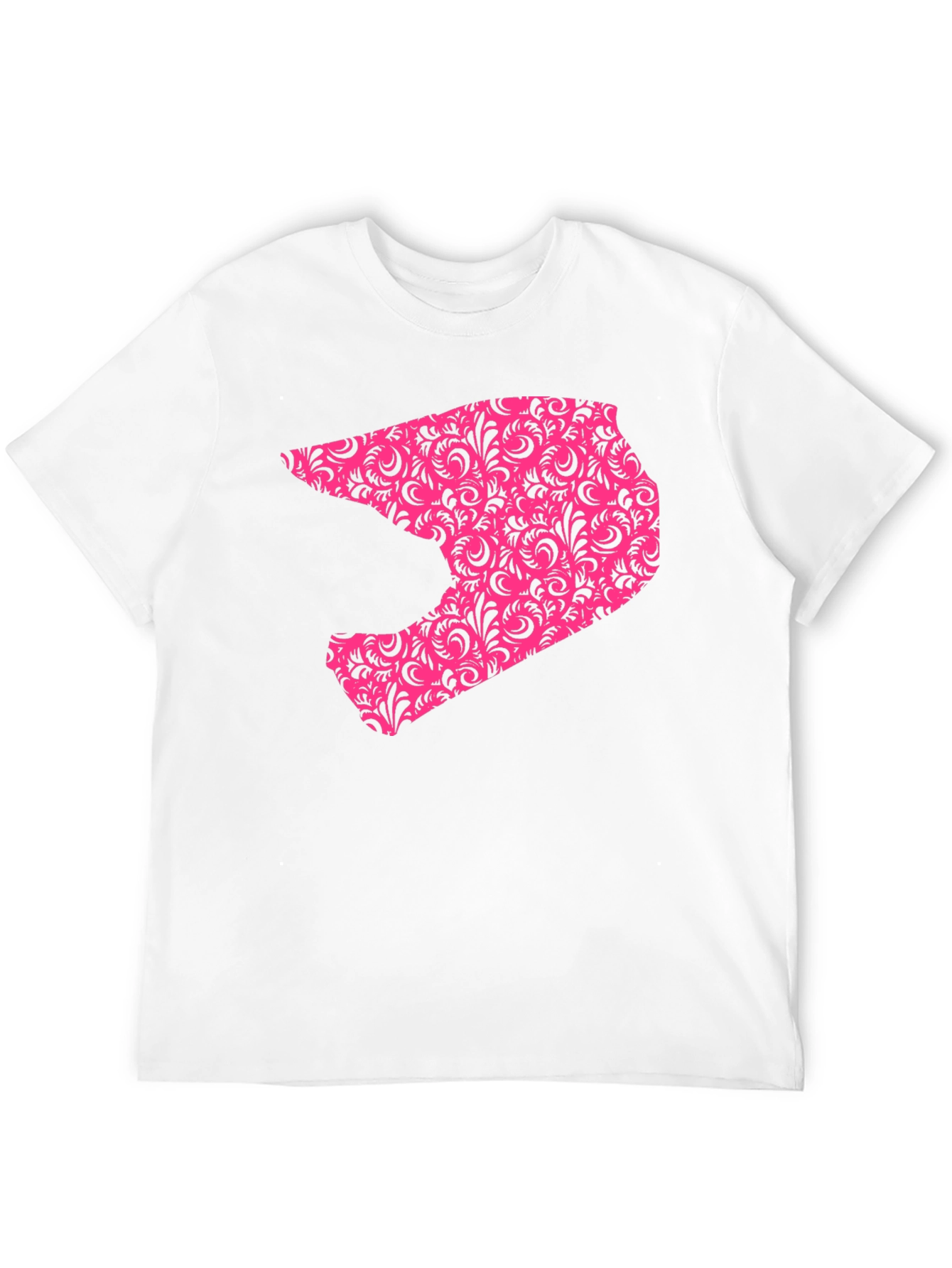 Mens Black T-shirt with Pink Helmet Design