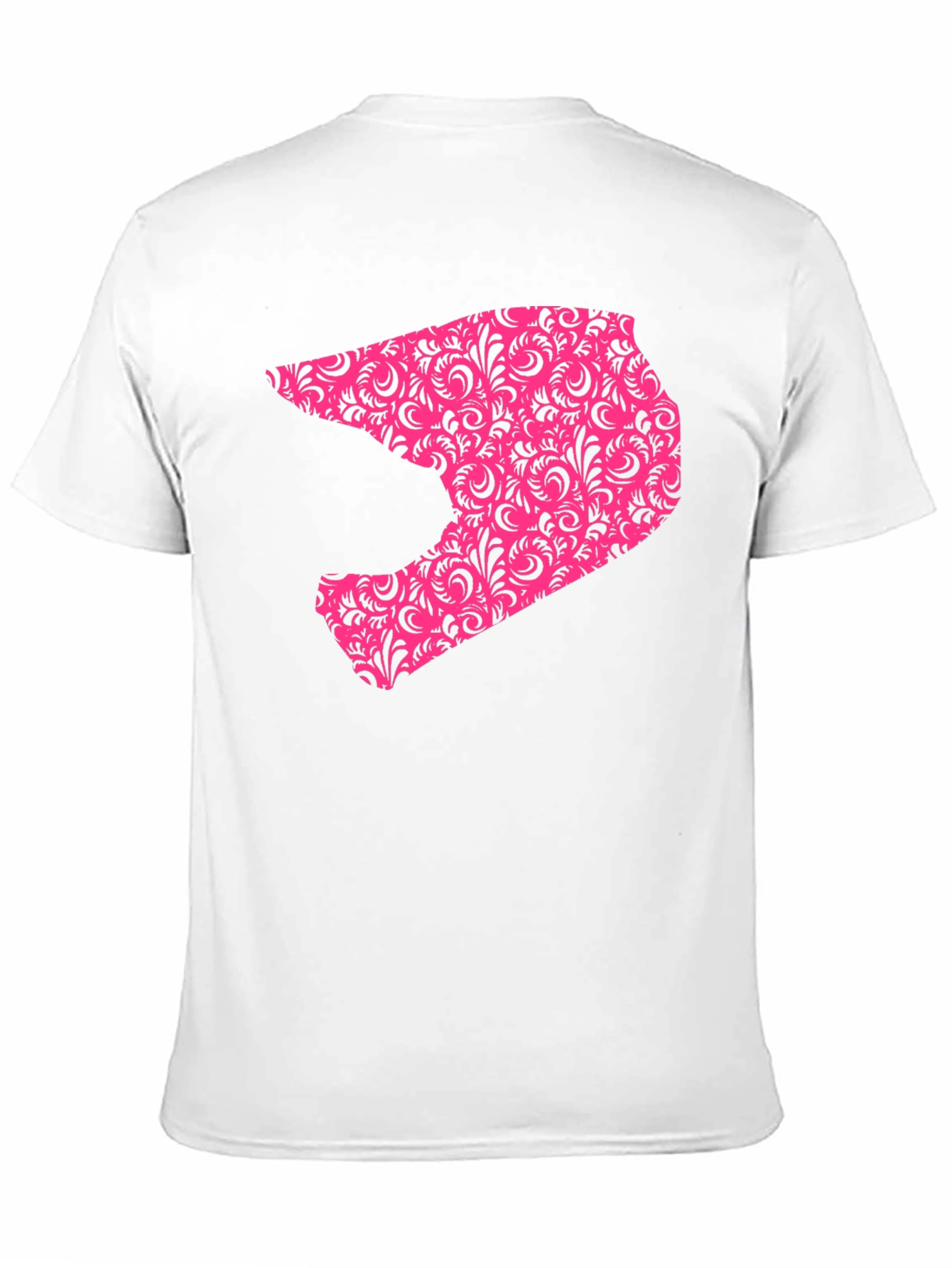 Mens Black T-shirt with Pink Helmet Design