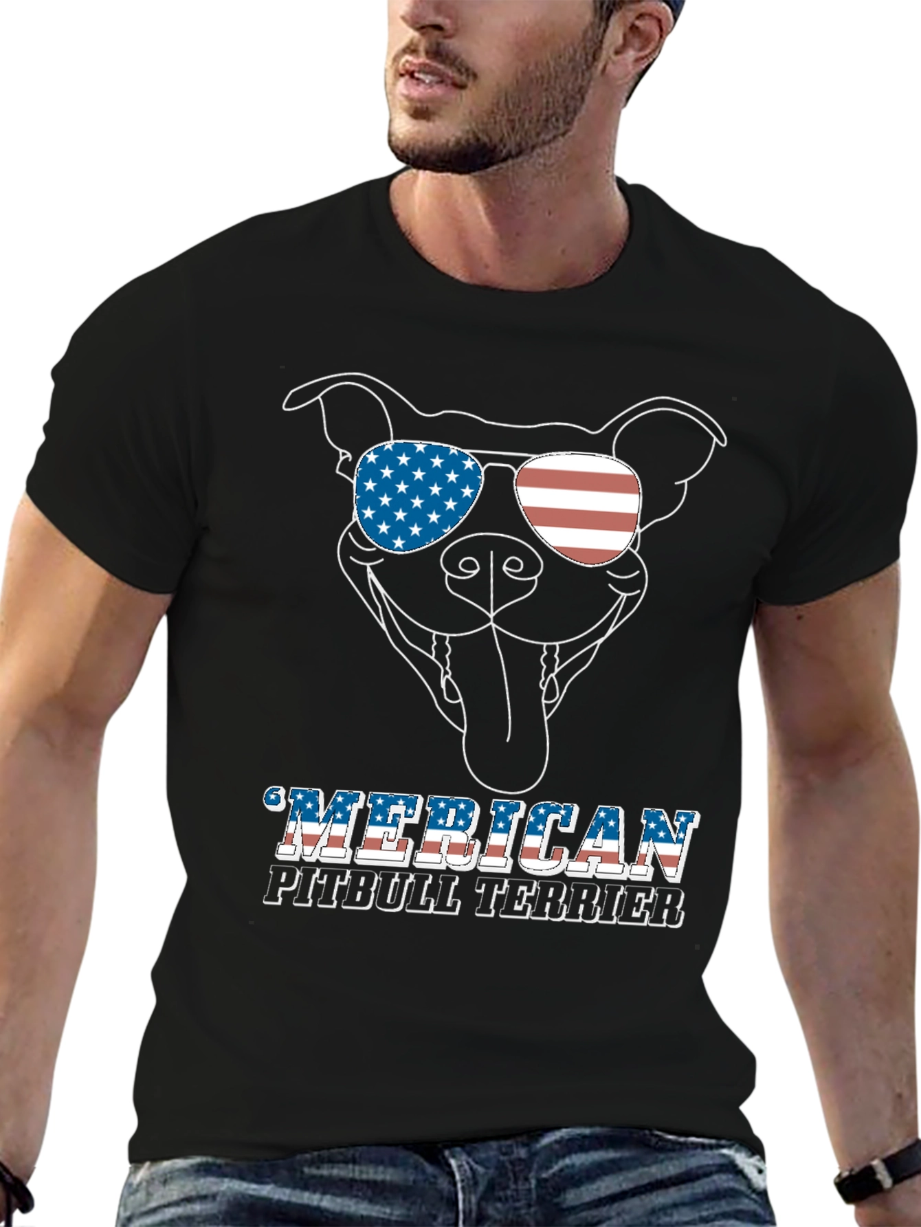 American Pitbull Terrier Patriotic T-Shirt