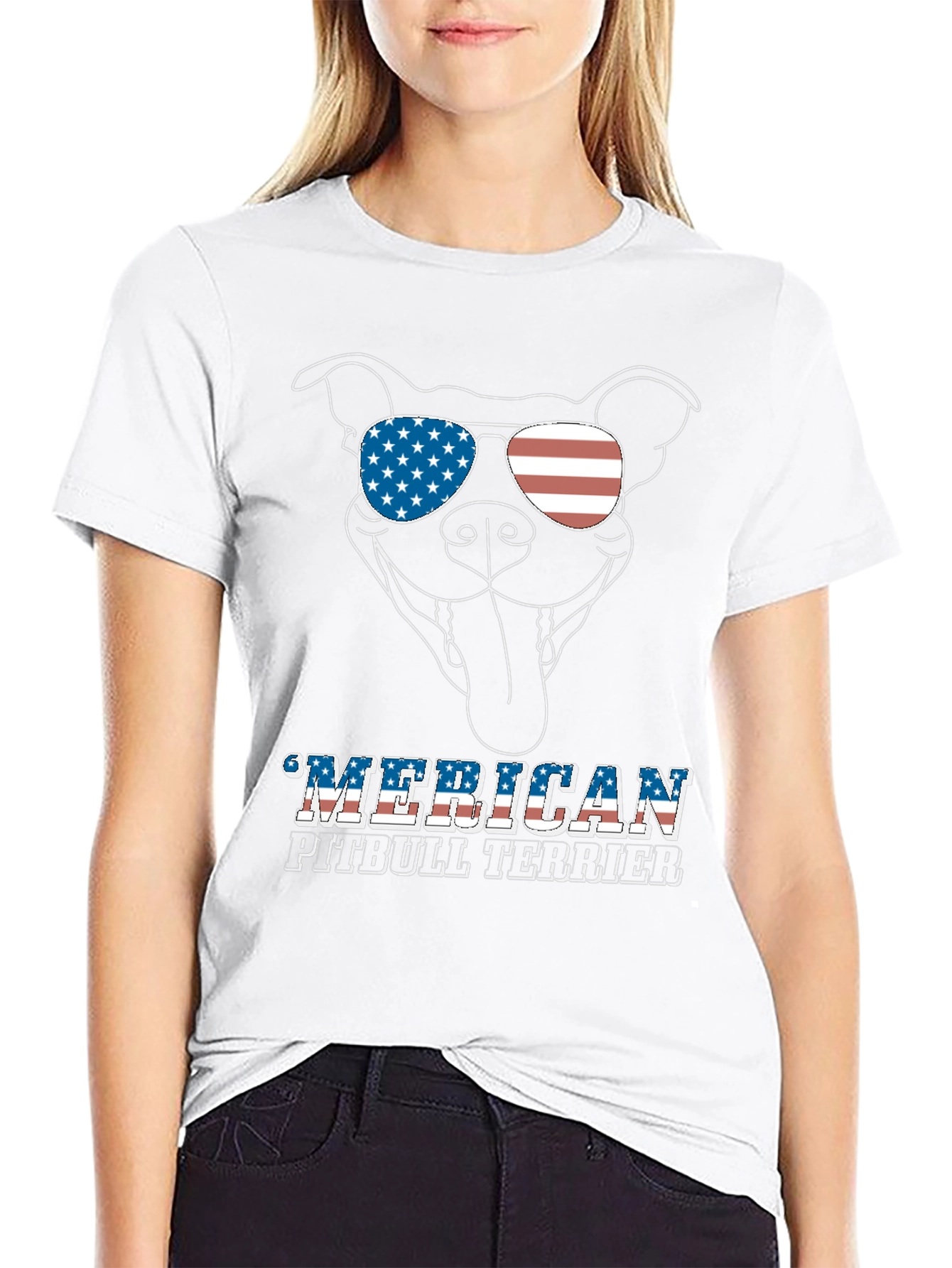 American Pitbull Terrier Patriotic T-Shirt